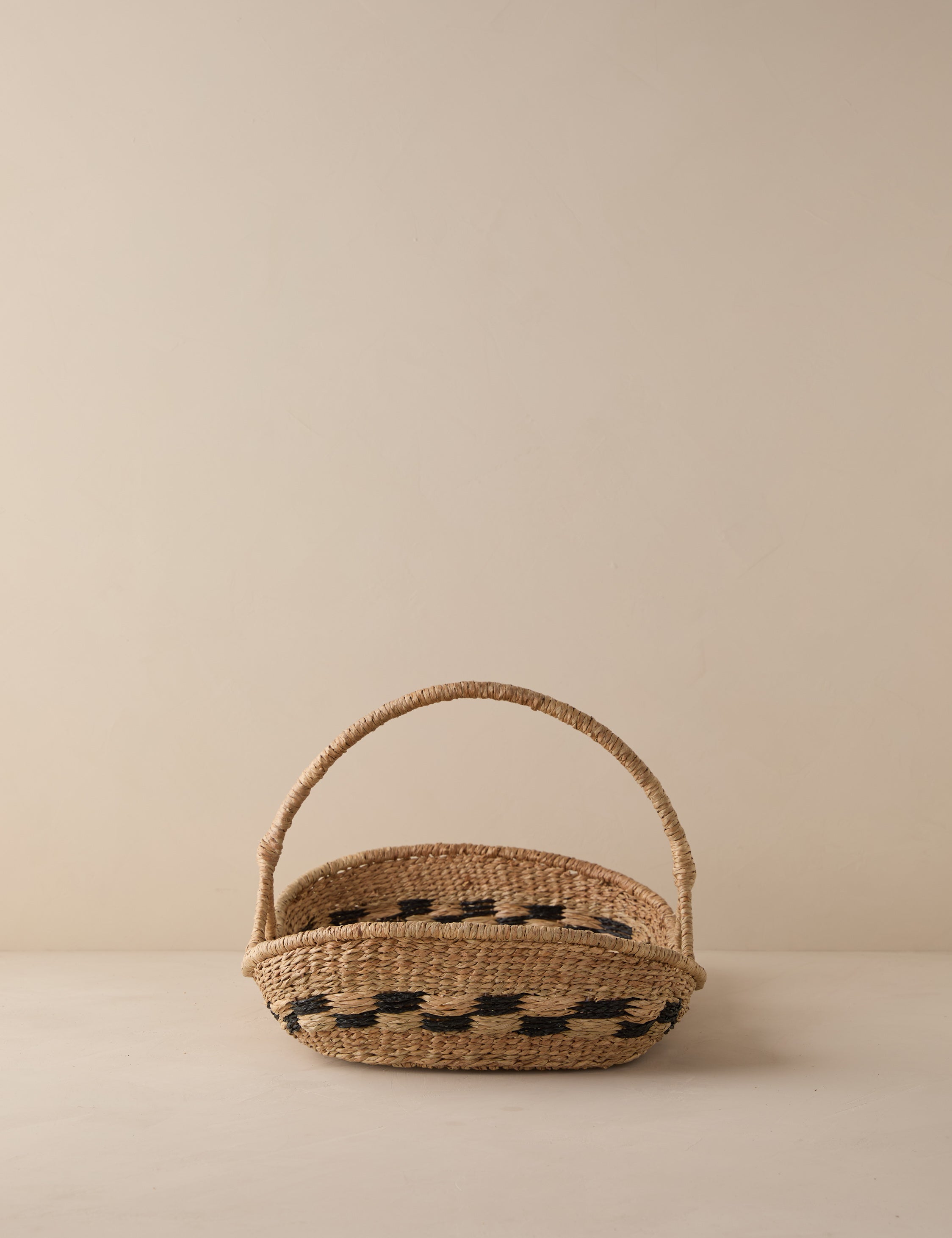 Kairo Woven Basket | Handled Design, Natural Accent