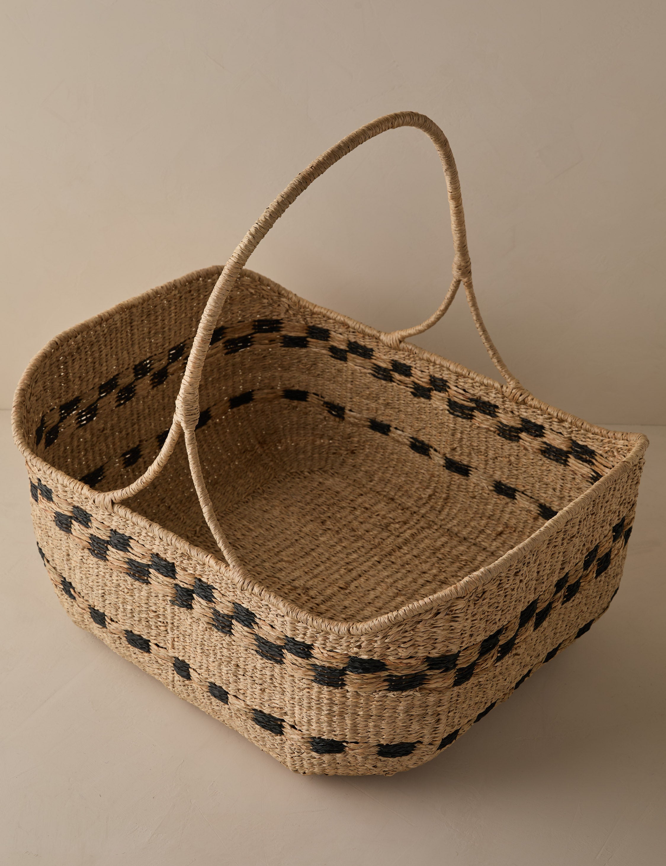 Kairo Woven Basket | Handled Design, Natural Accent