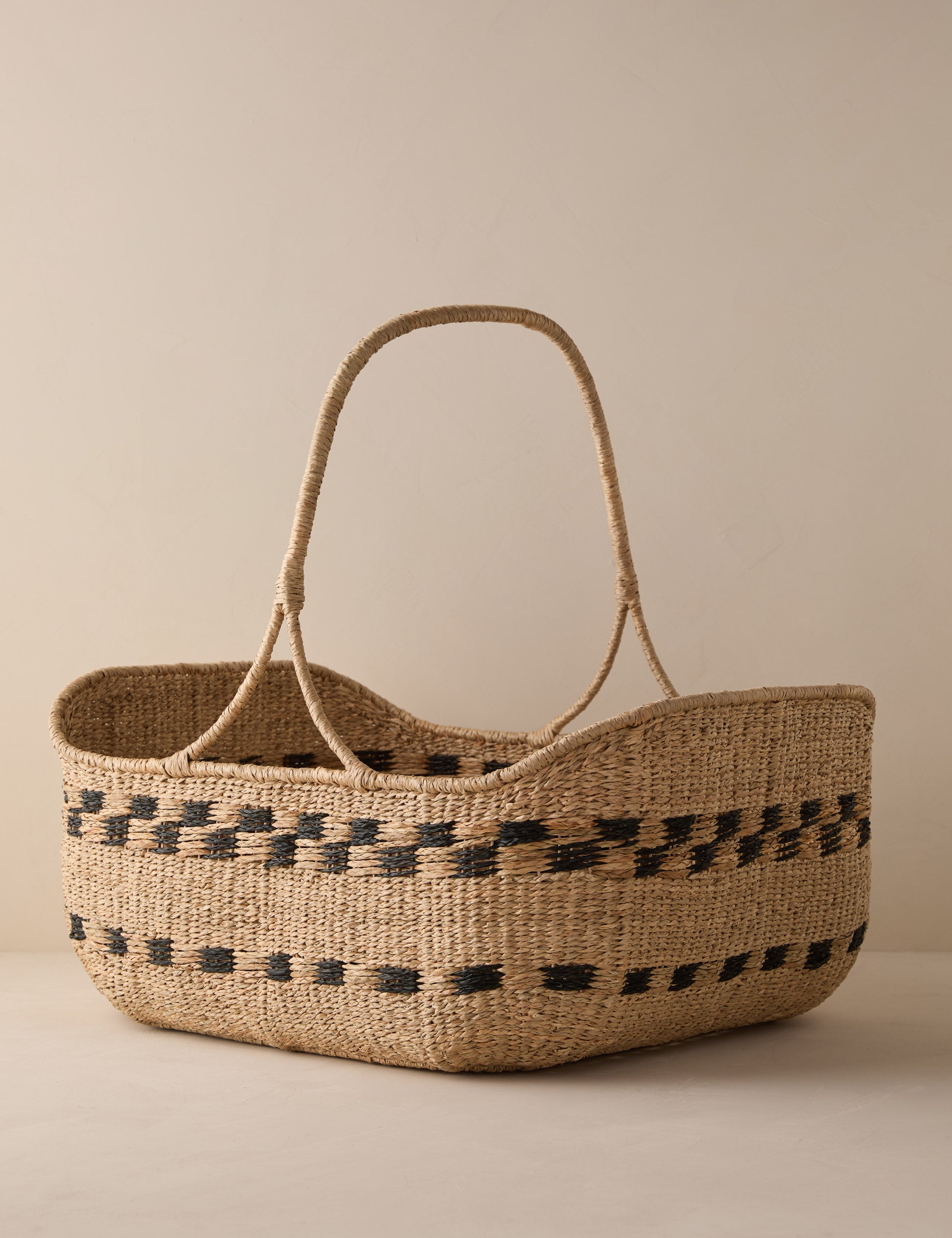 Kairo Woven Basket | Handled Design, Natural Accent