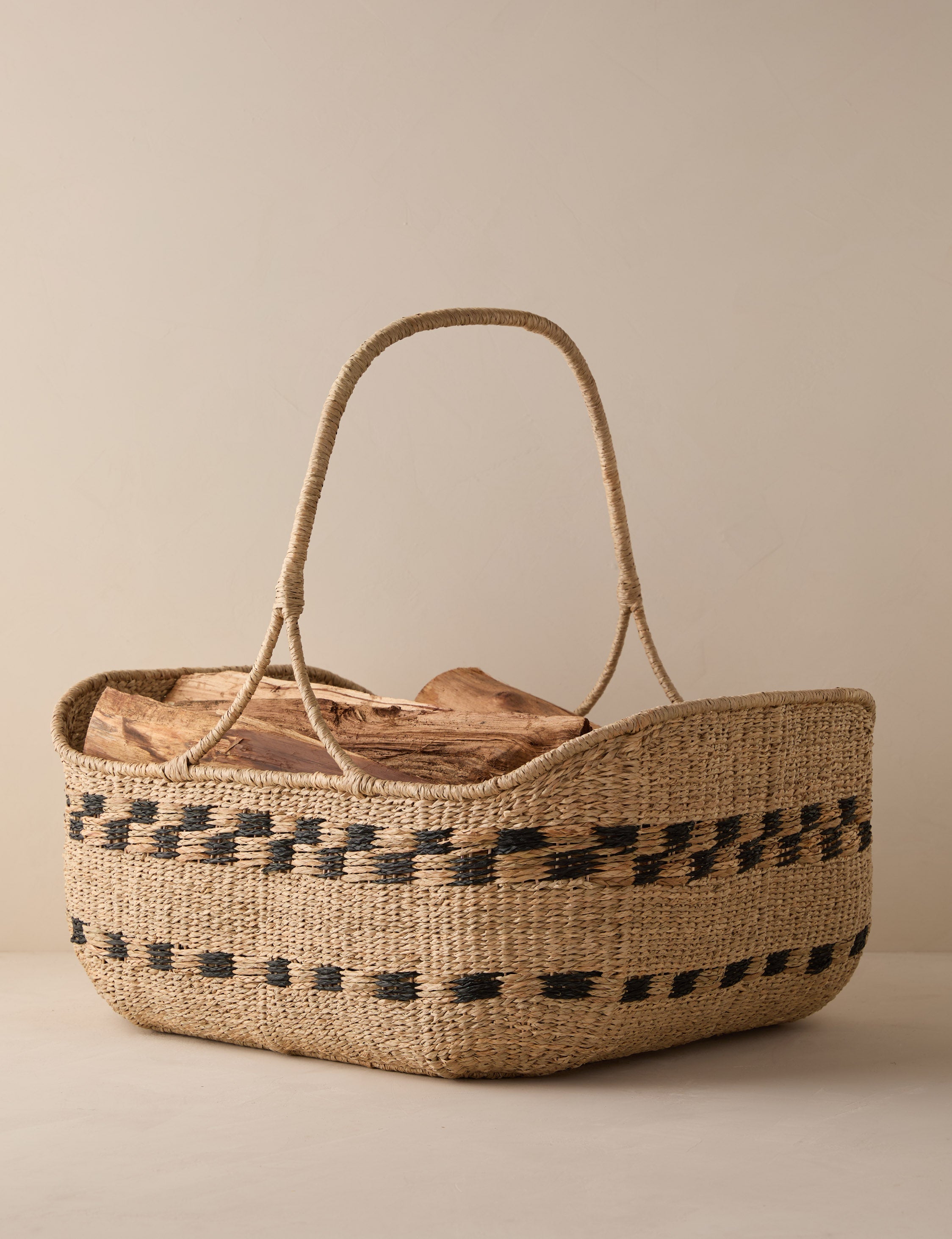 Kairo Woven Basket | Handled Design, Natural Accent