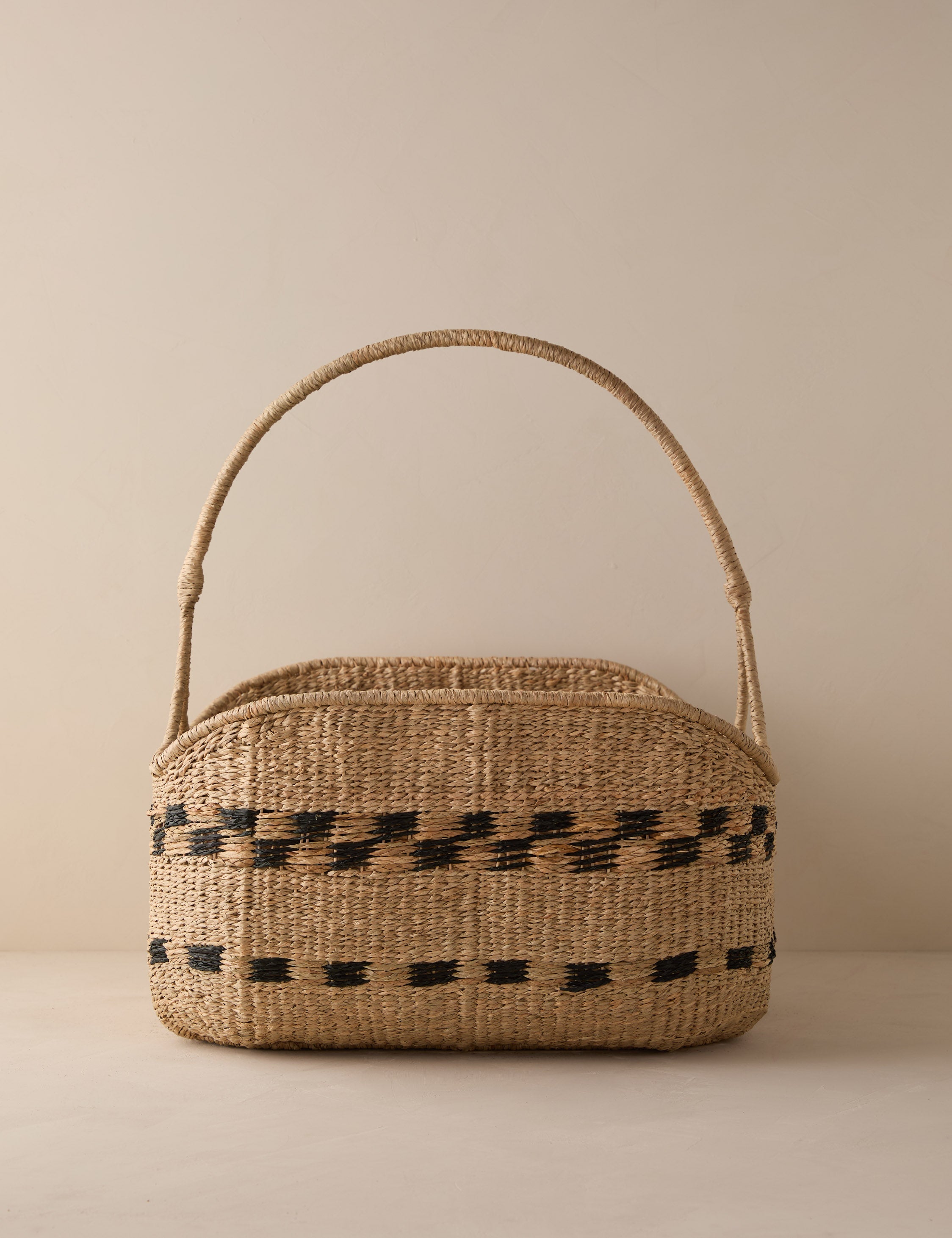 Kairo Woven Basket | Handled Design, Natural Accent