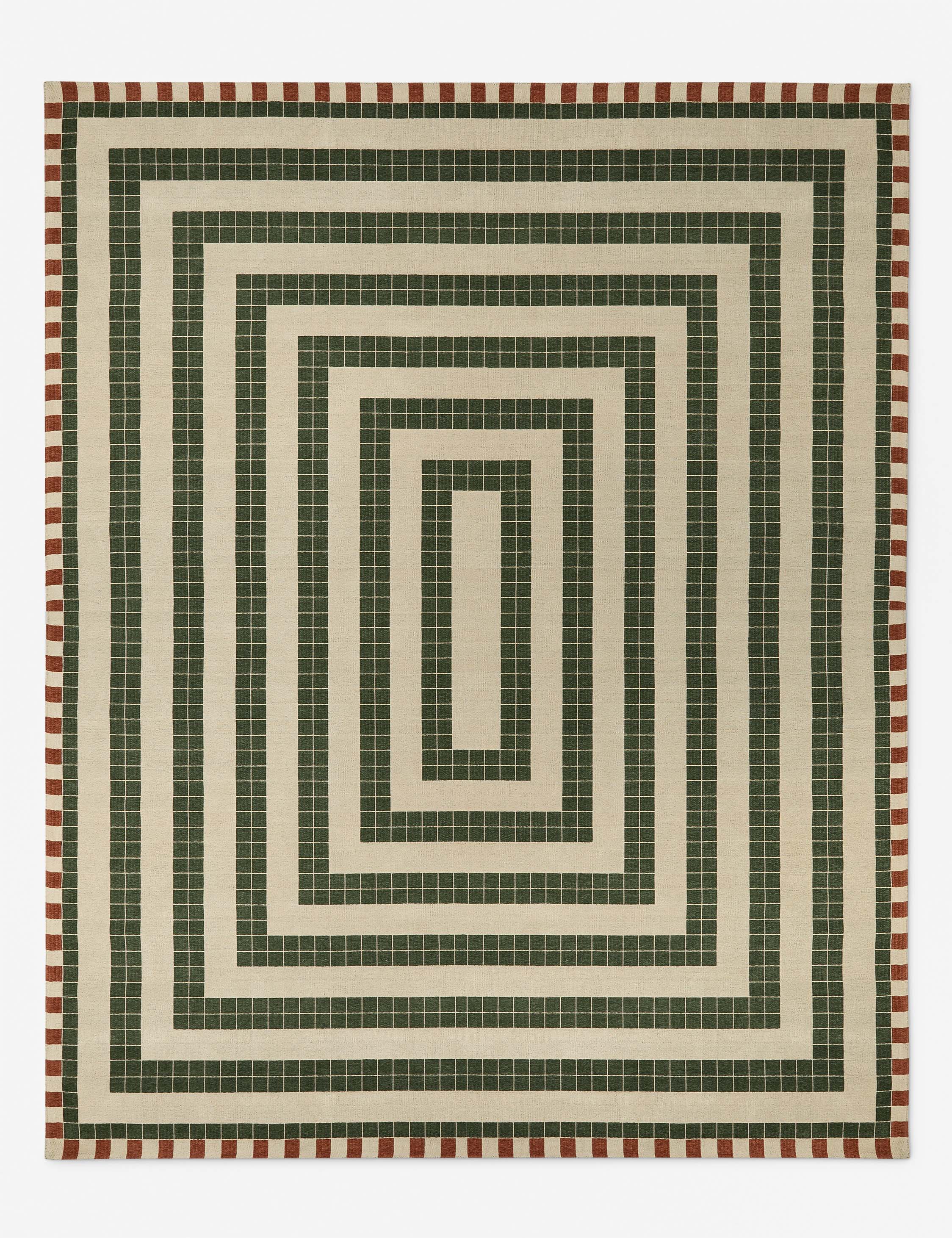 Kira Indoor/Outdoor Rug | Repeating Tile Motif, Stylish Design