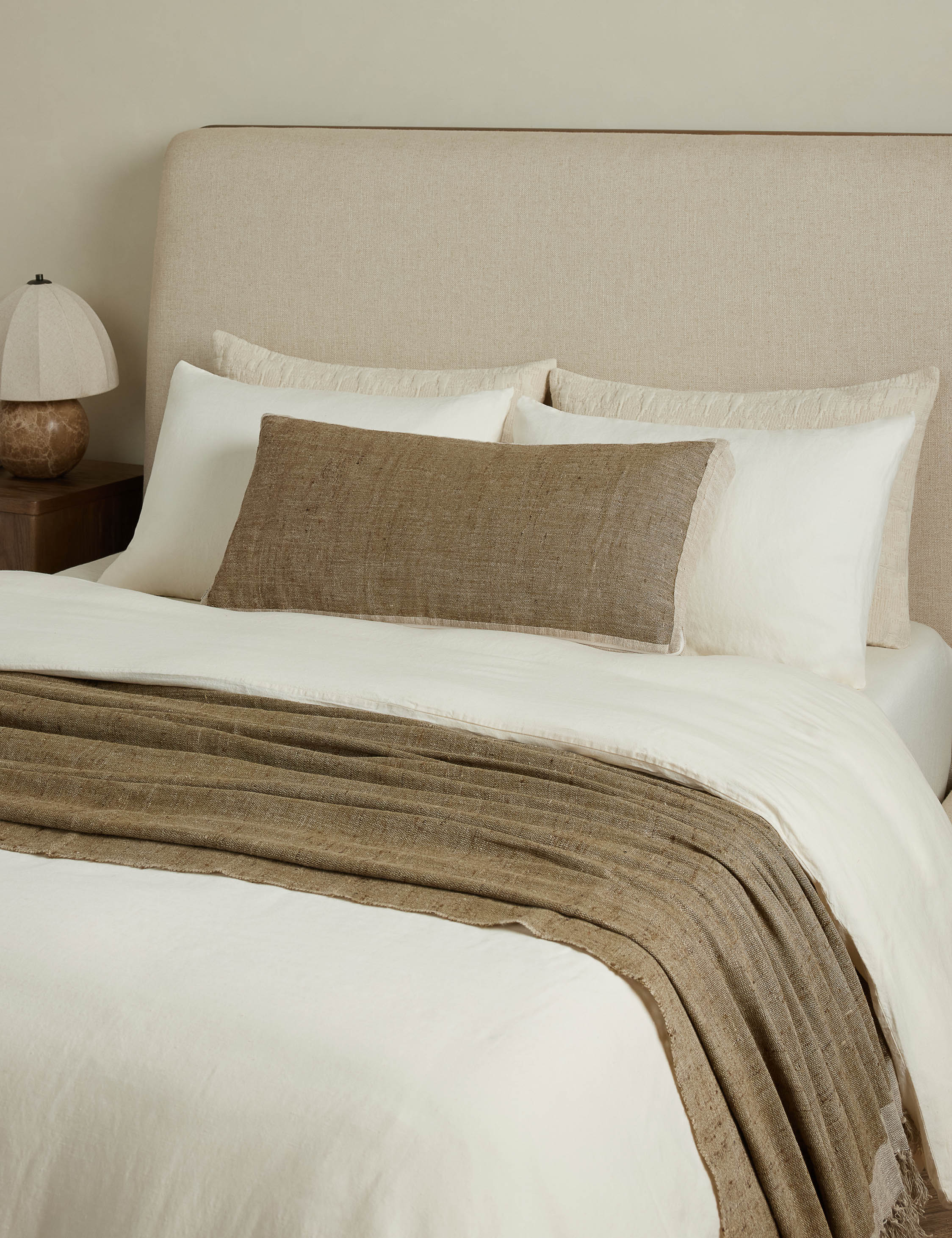 Luna Linen Silk Throw | Earthy Tones, Soft Texture