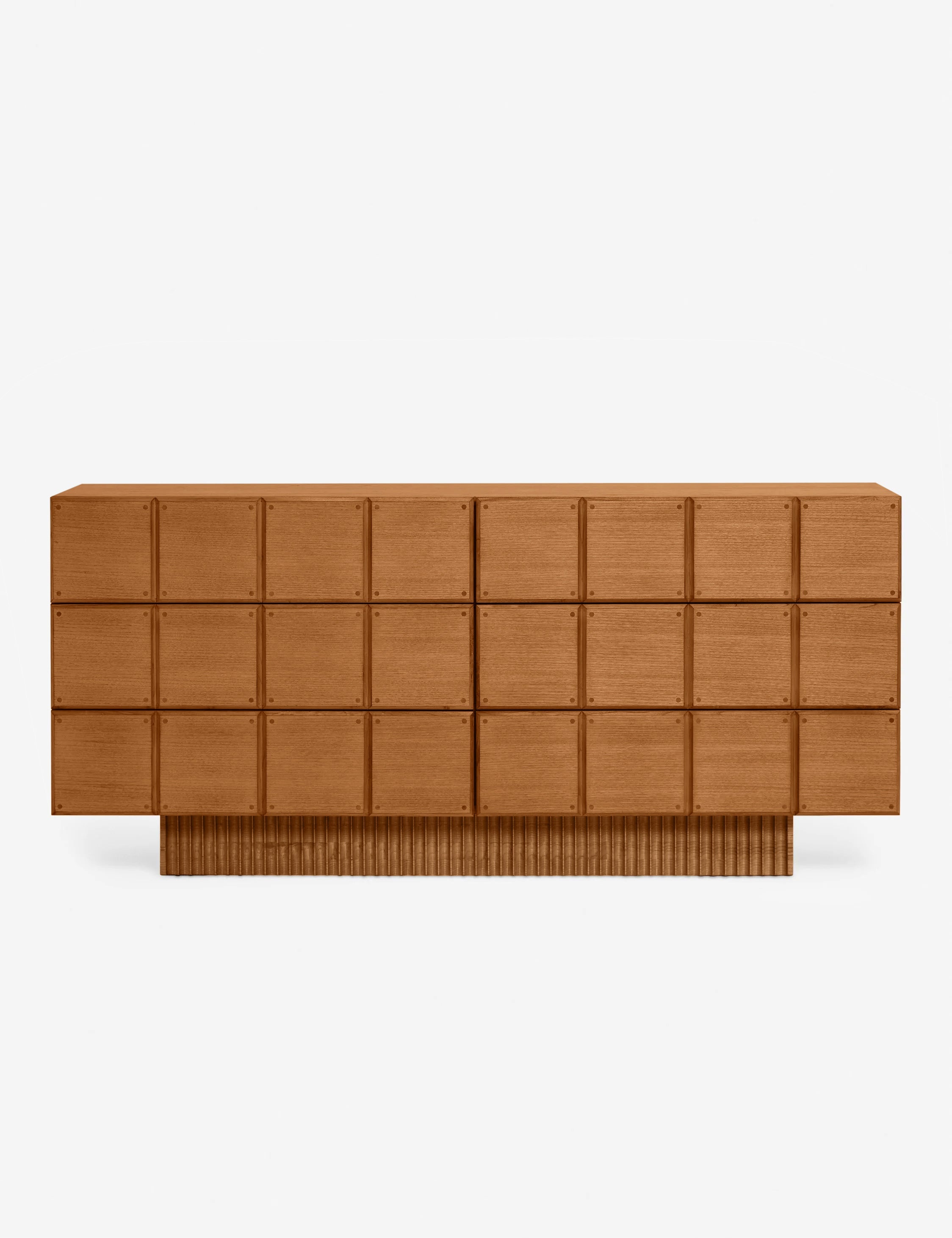 Lumen Dresser | Fluted Plinth Base, Six Spacious Drawers
