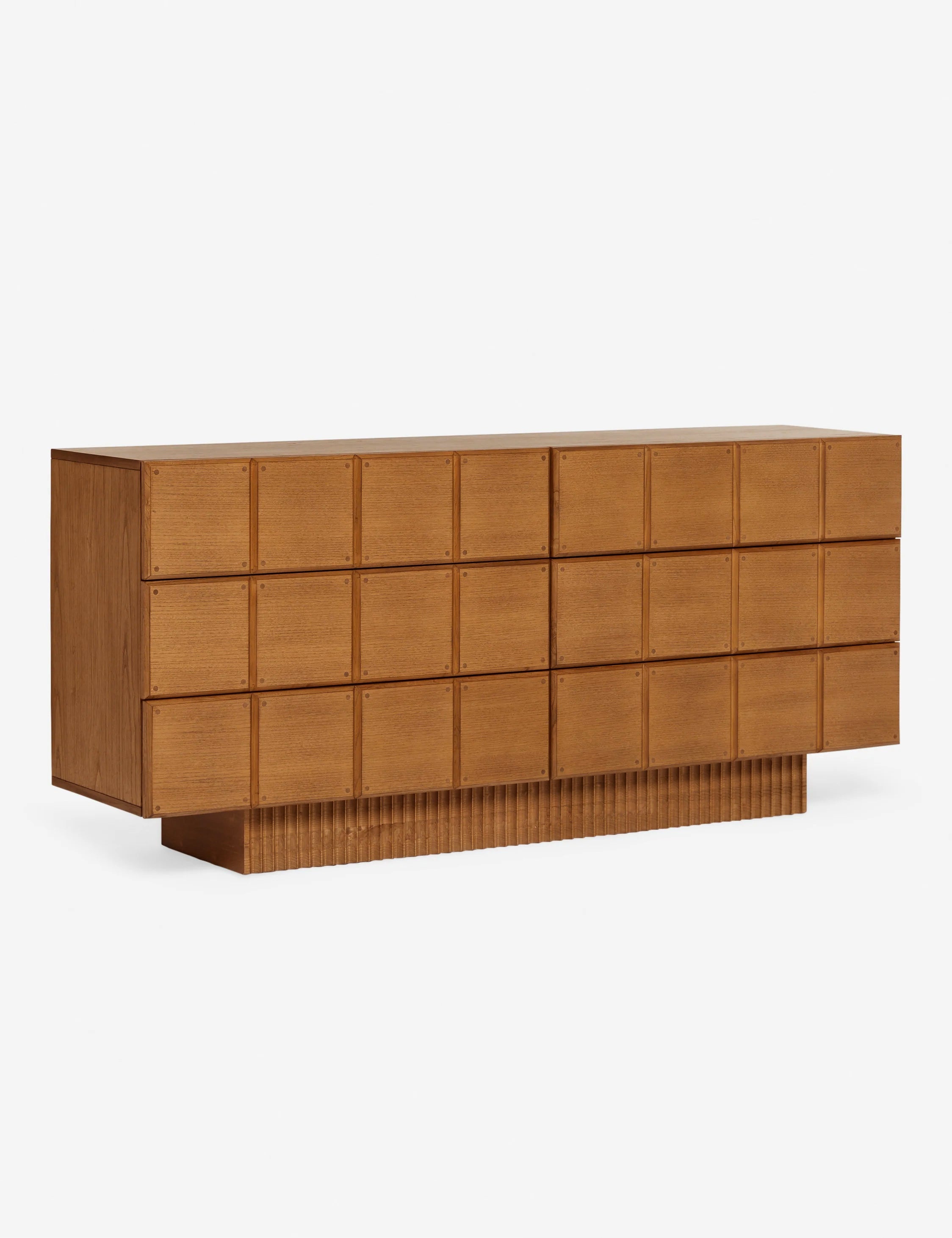 Lumen Dresser | Fluted Plinth Base, Six Spacious Drawers