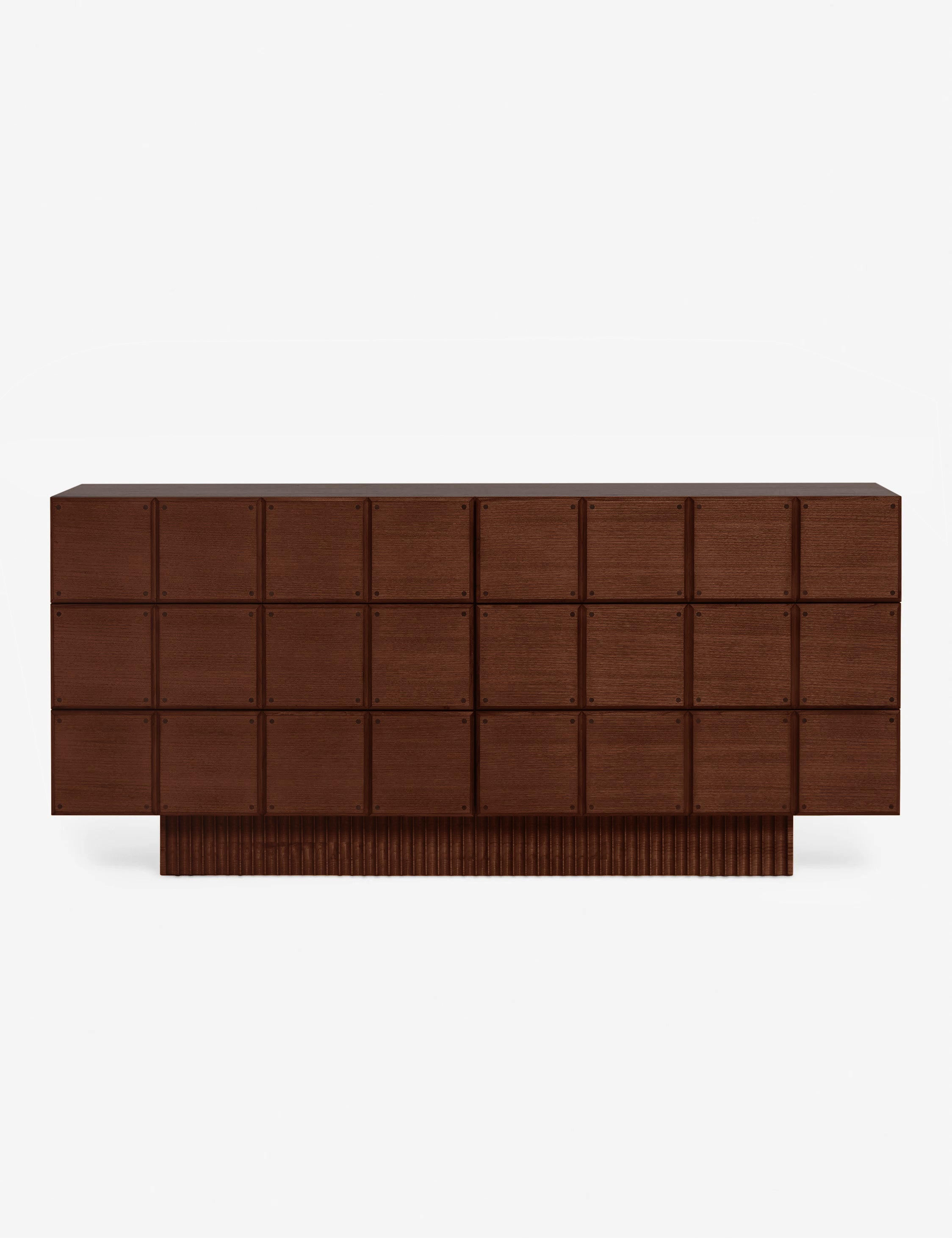 Lumen Dresser | Fluted Plinth Base, Six Spacious Drawers