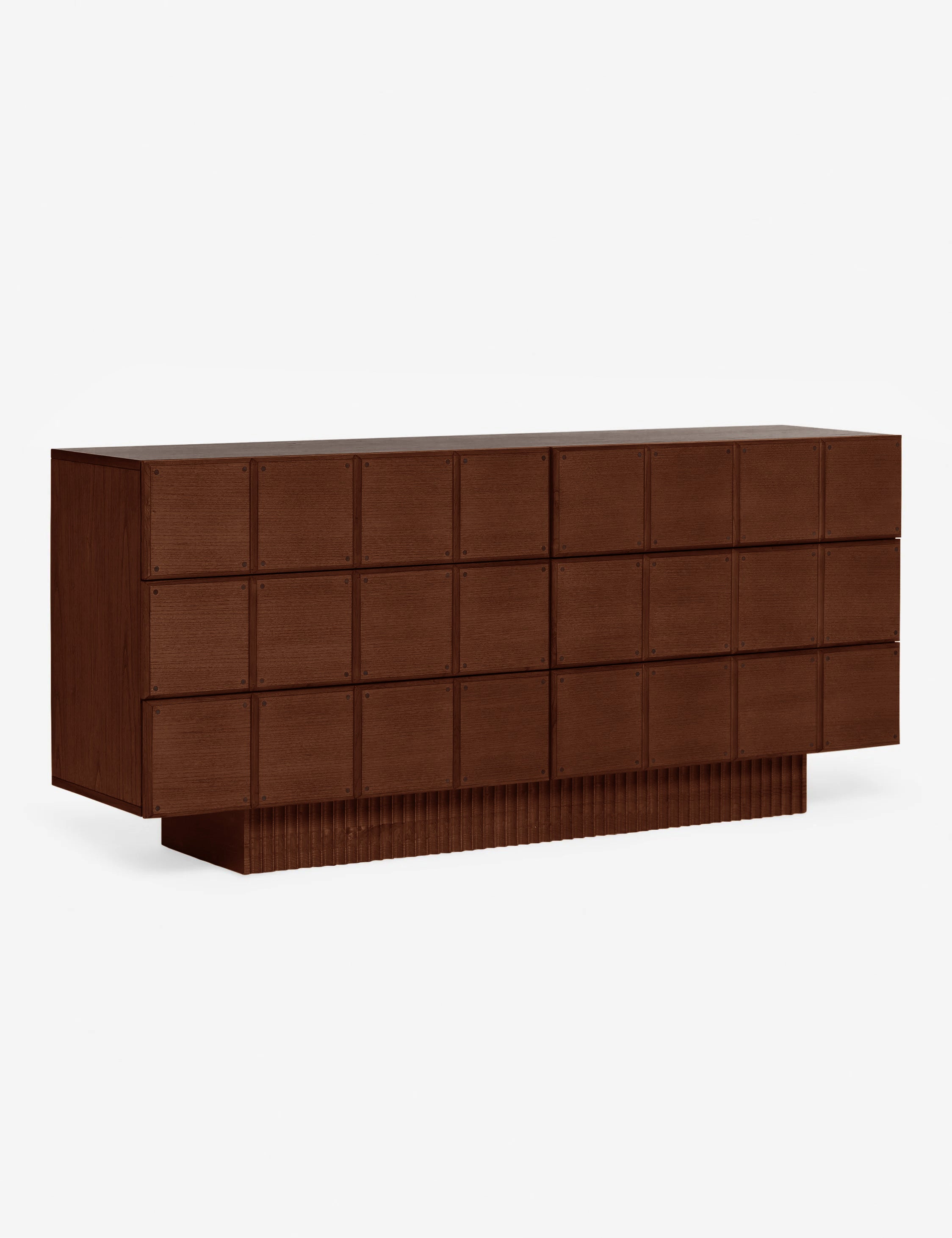 Lumen Dresser | Fluted Plinth Base, Six Spacious Drawers