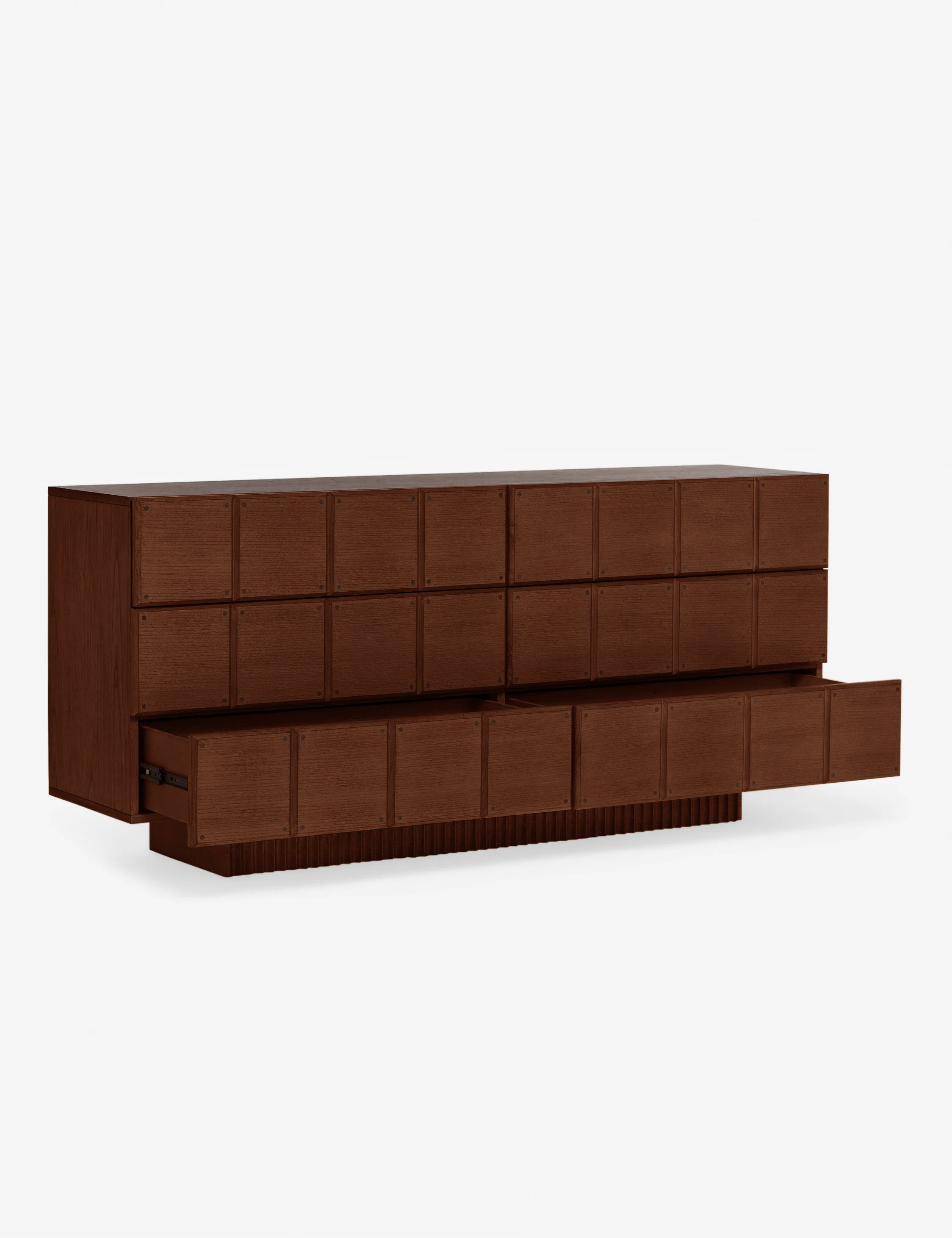 Lumen Dresser | Fluted Plinth Base, Six Spacious Drawers