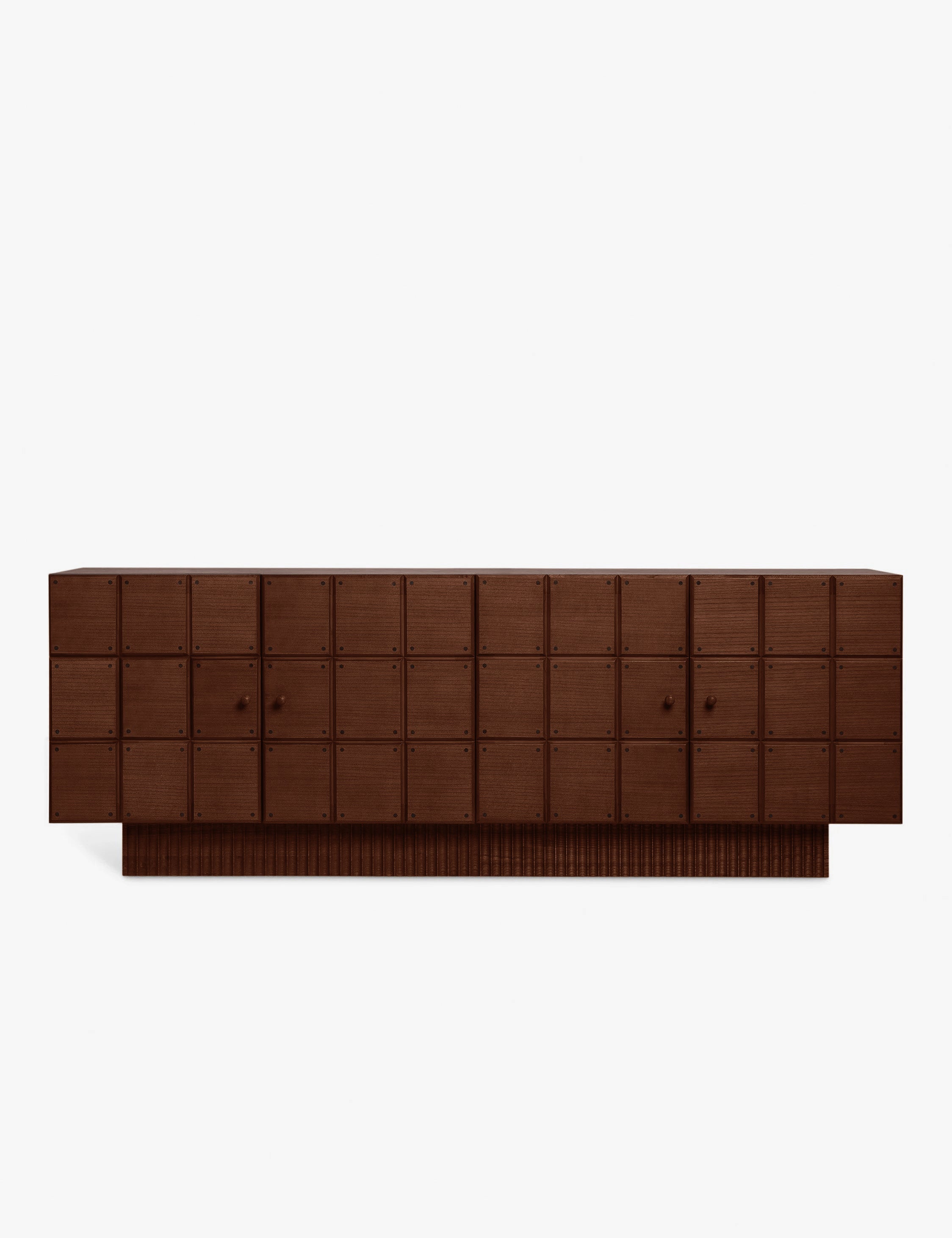 Brix Sideboard | Fluted Plinth Base, Natural Grain Warmth