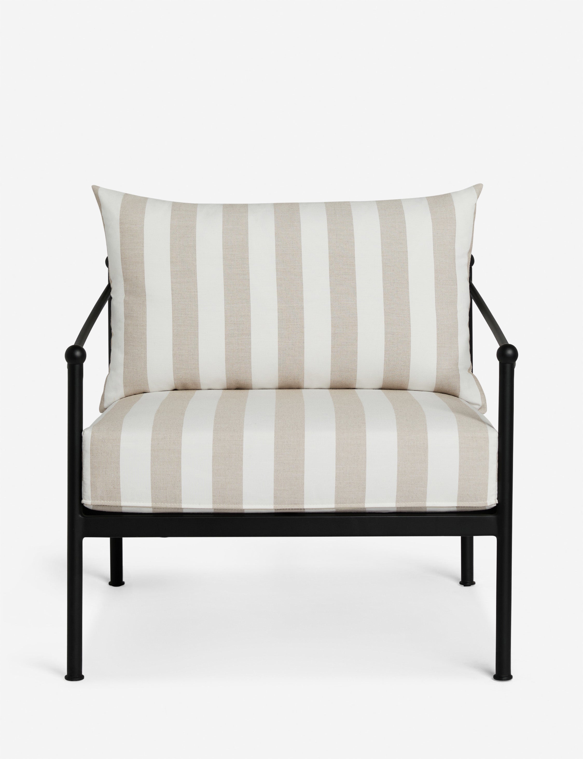 Lira Outdoor Accent Chair | Black Metal Frame, Chic Cushions