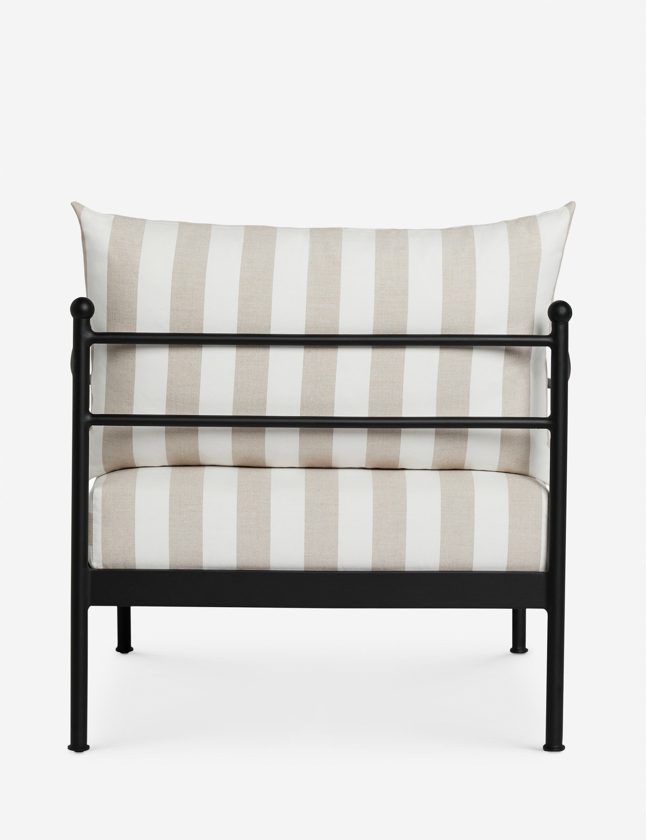 Lira Outdoor Accent Chair | Black Metal Frame, Chic Cushions
