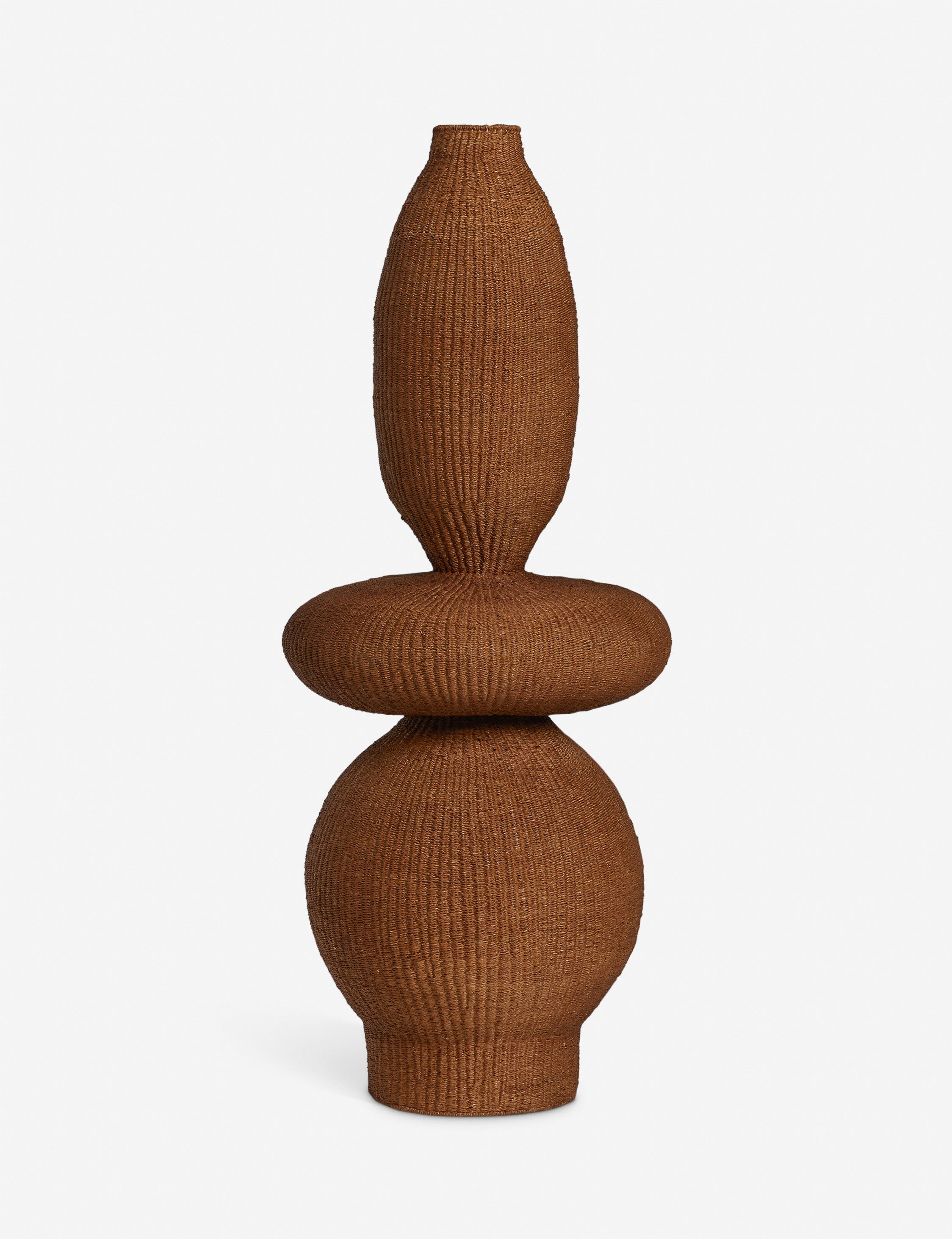 Luna Decorative Floor Vase | Artisanal Weave, Natural Fiber