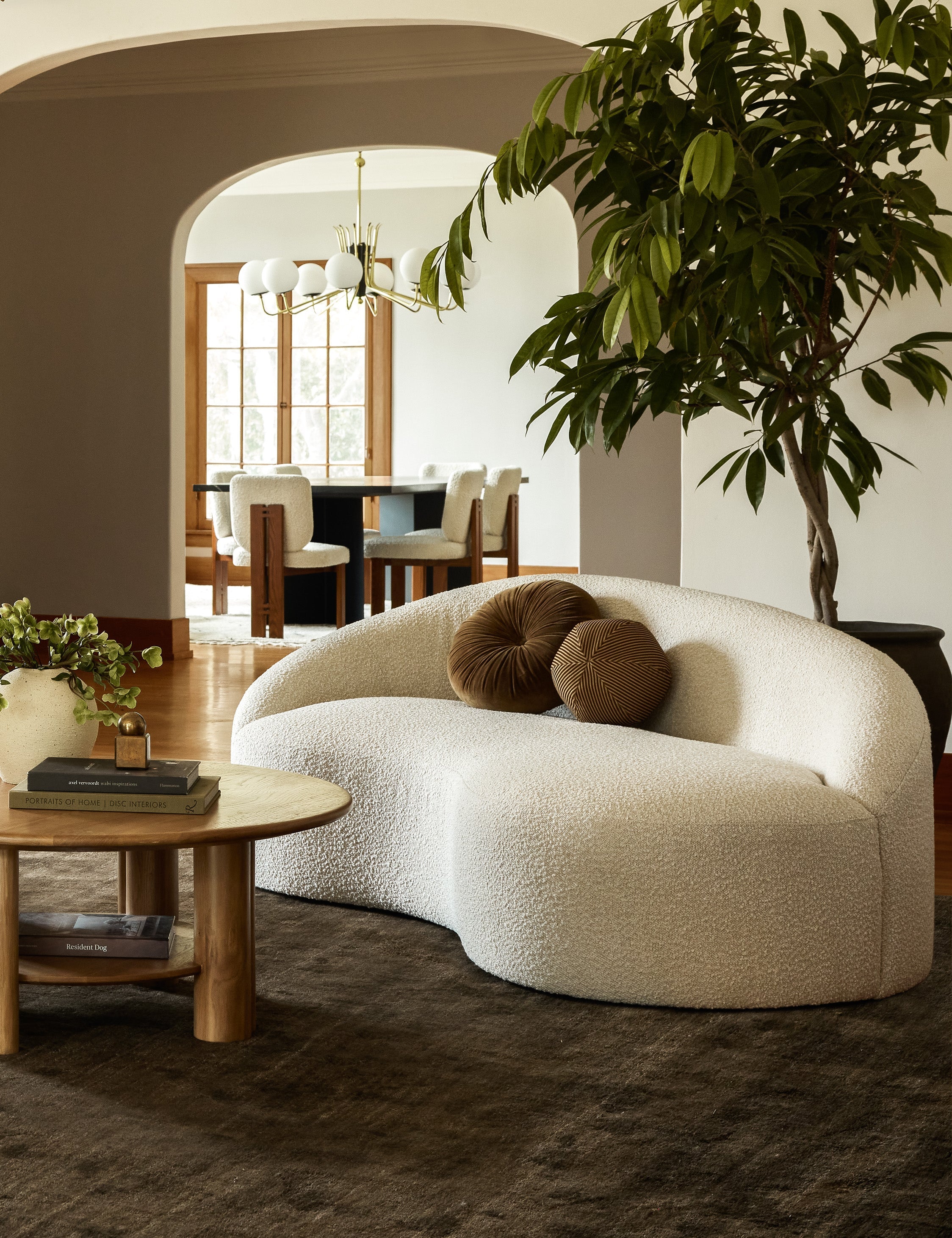 Mira Velvet Round Pillow | Pleated Texture, Soft Hues