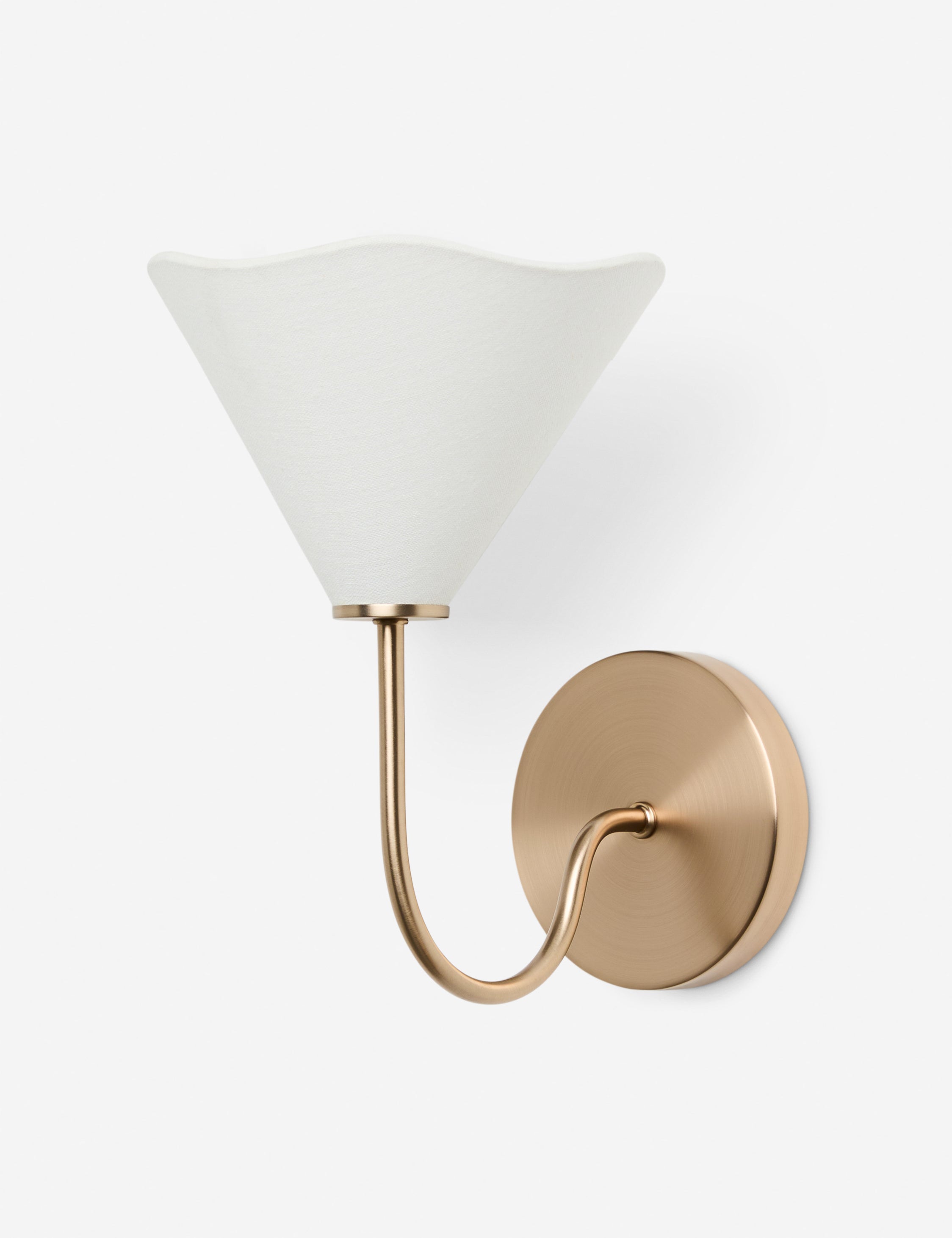 Luna Sconce | Brass Finish, Linen Shade