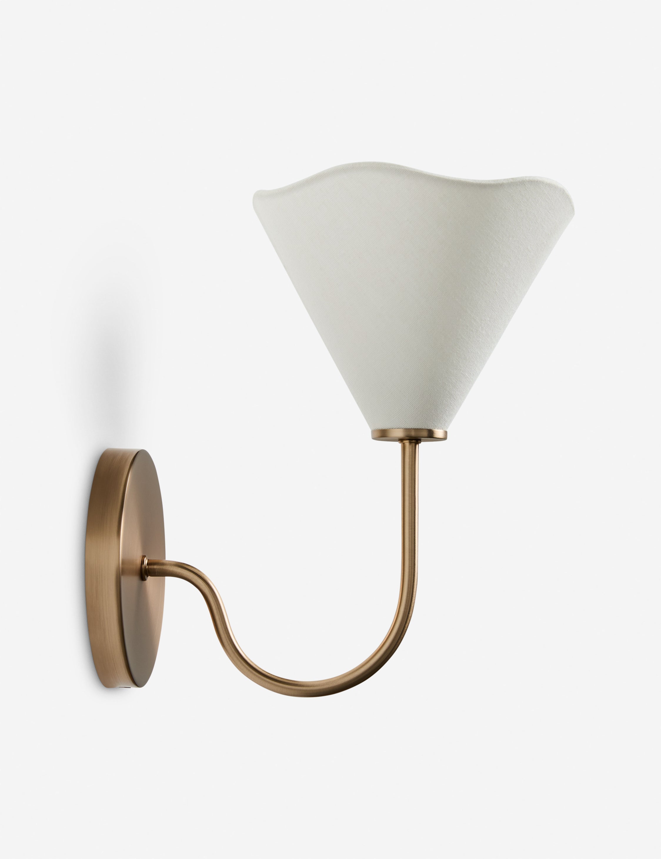 Luna Sconce | Brass Finish, Linen Shade