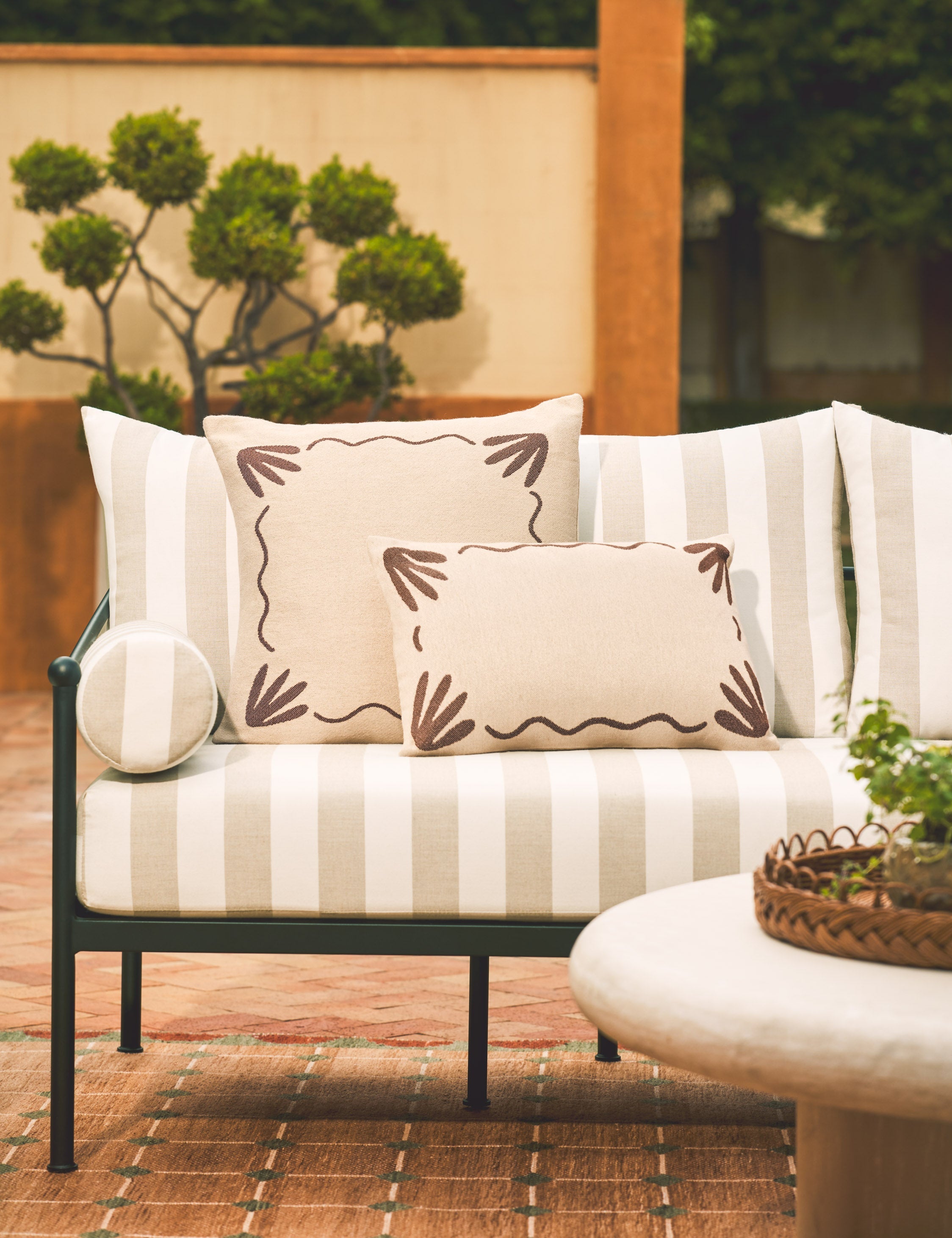 Luna Indoor/Outdoor Pillow | Abstract Minimalist Design, Chic Edge