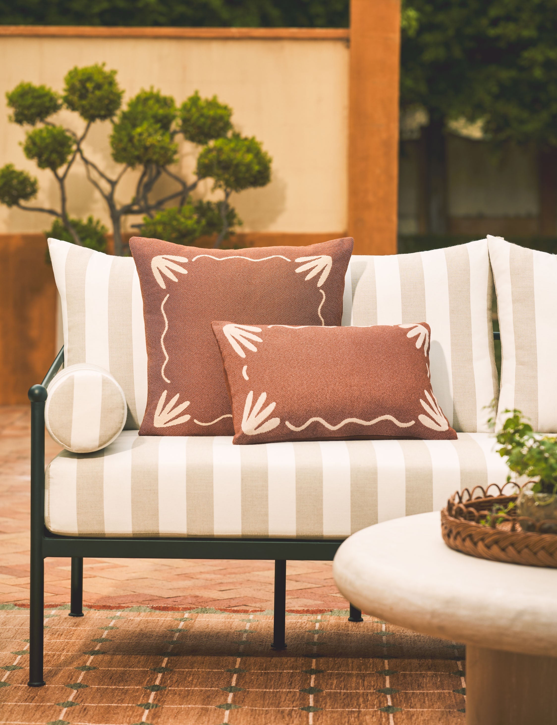 Luna Indoor/Outdoor Pillow | Abstract Minimalist Design, Chic Edge