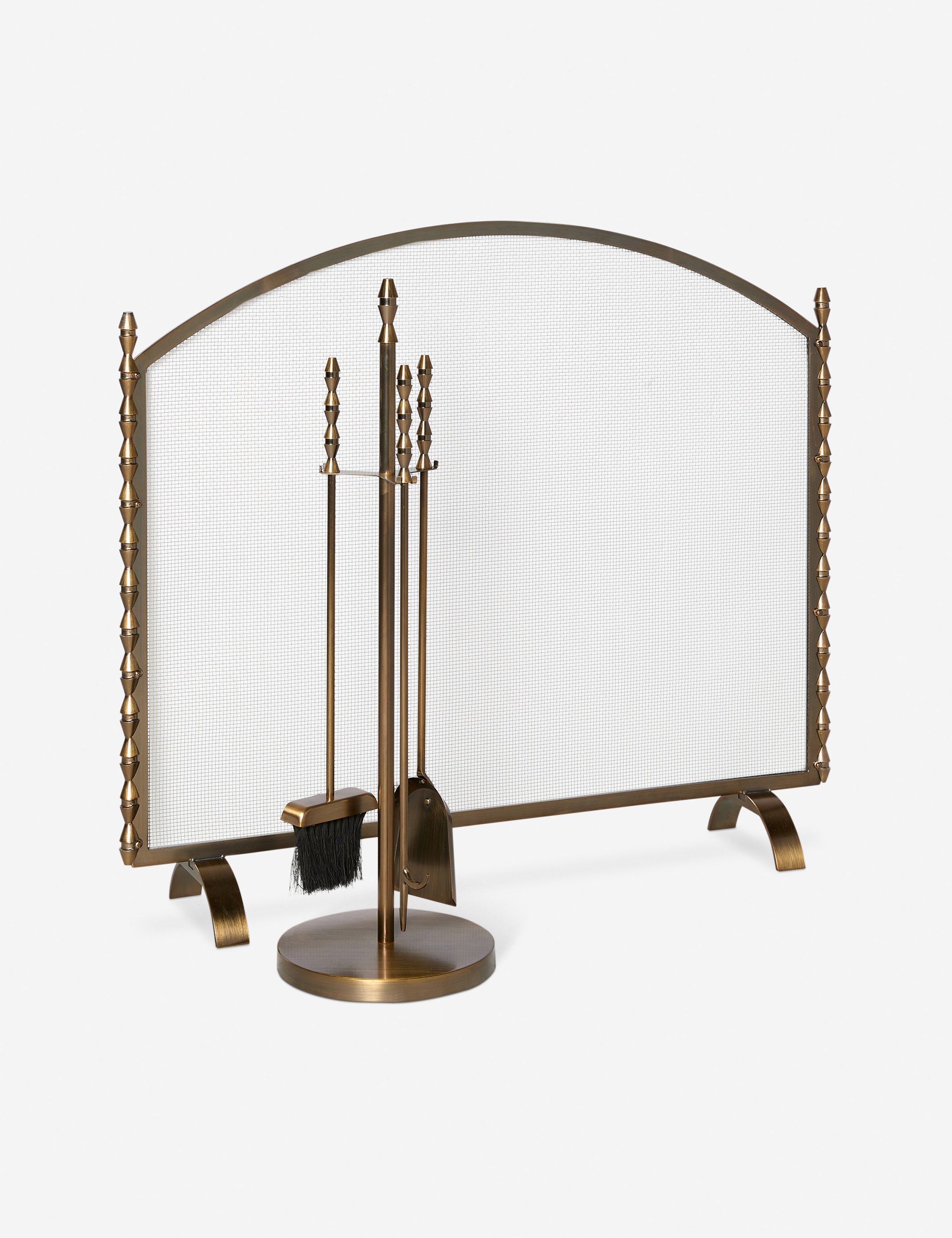 Topia Brass Fireplace Screen | Whimsical Design, Handcrafted Details