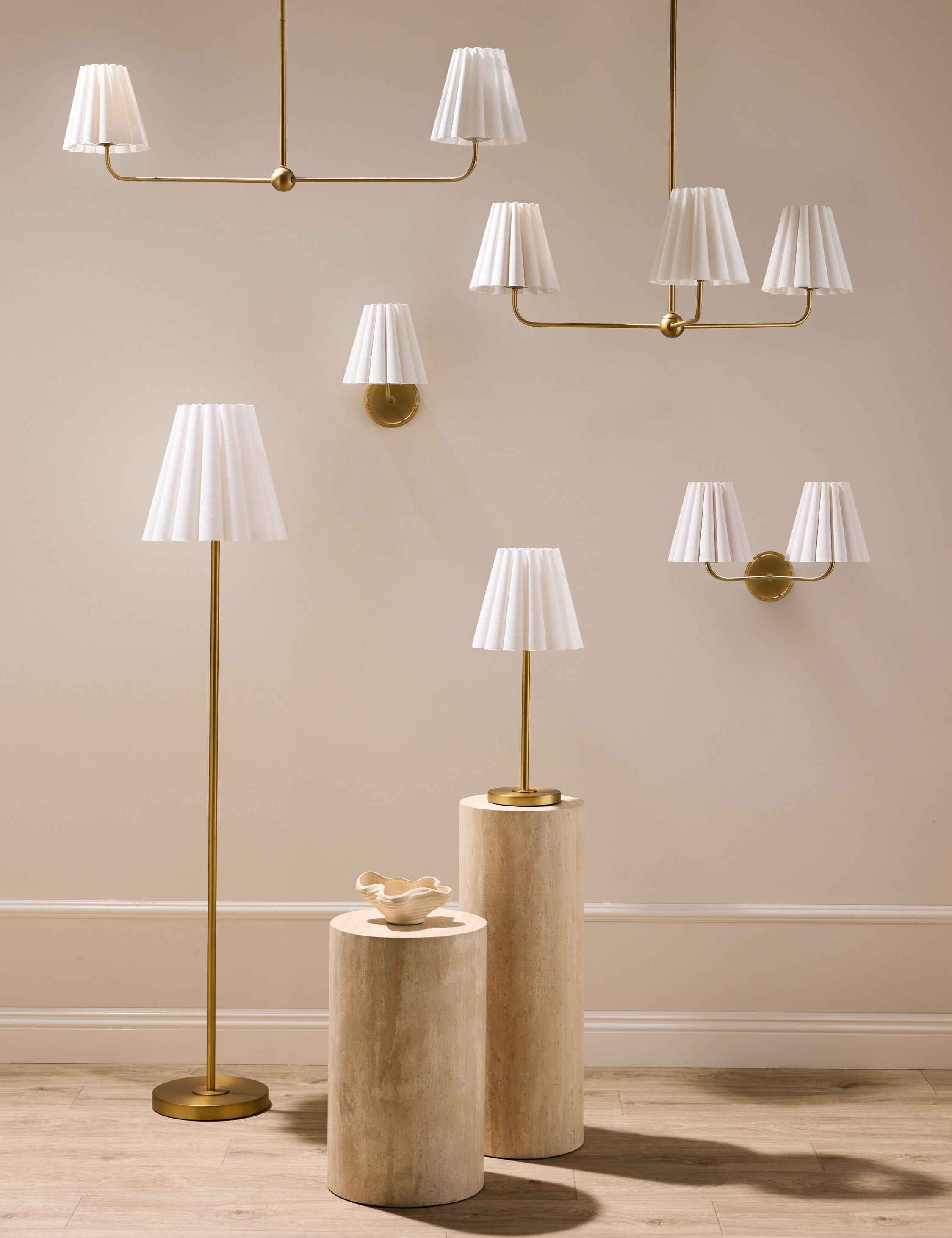 Mira Linear Chandelier | Ruffled Shades, Transitional Style