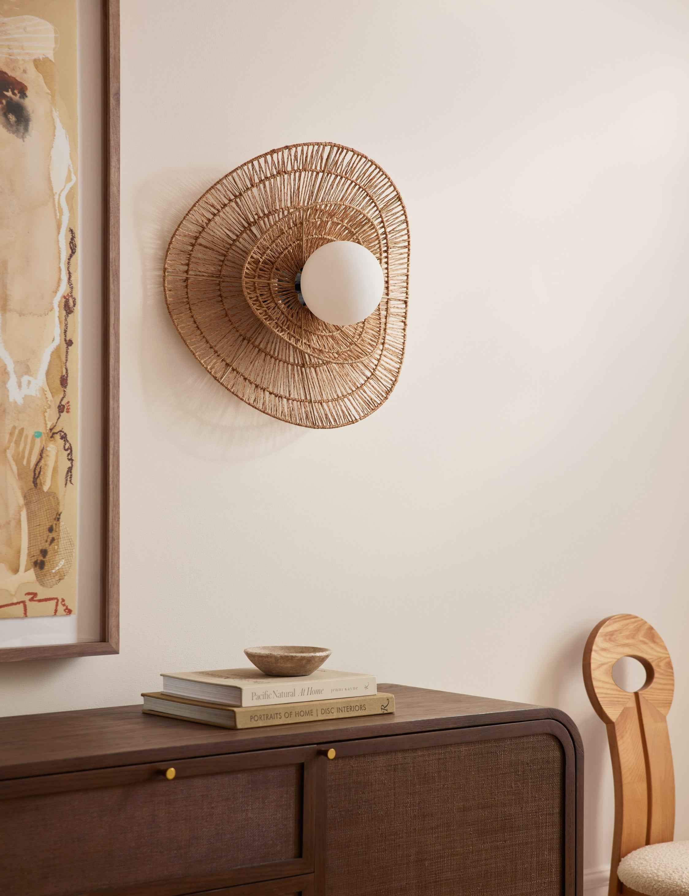 Vela Double Tier Sconce | Woven Jute Shades, Versatile Design