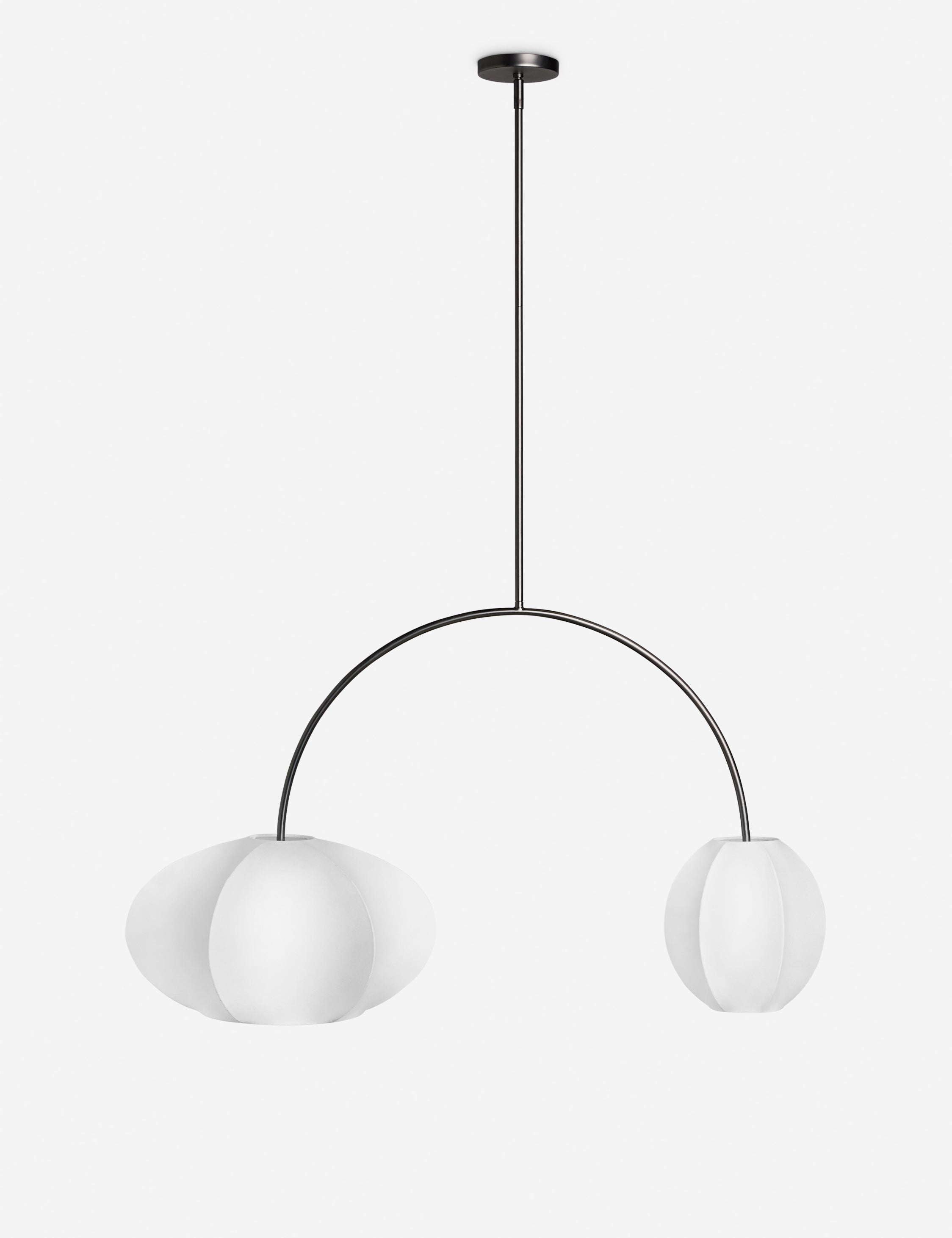 Lunara Linear Chandelier | Lantern Shades, Arc-Shape Design