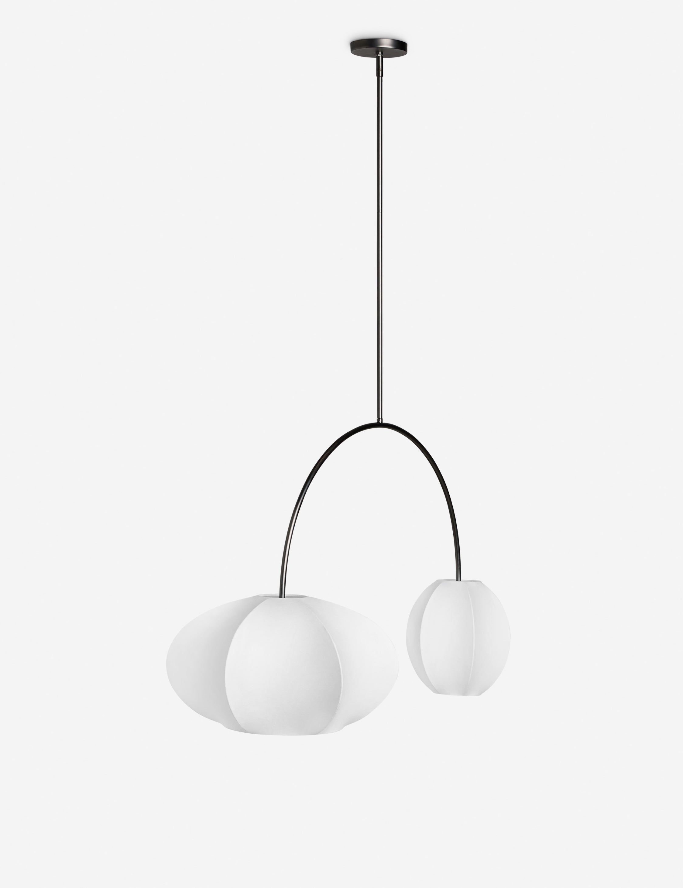 Lunara Linear Chandelier | Lantern Shades, Arc-Shape Design