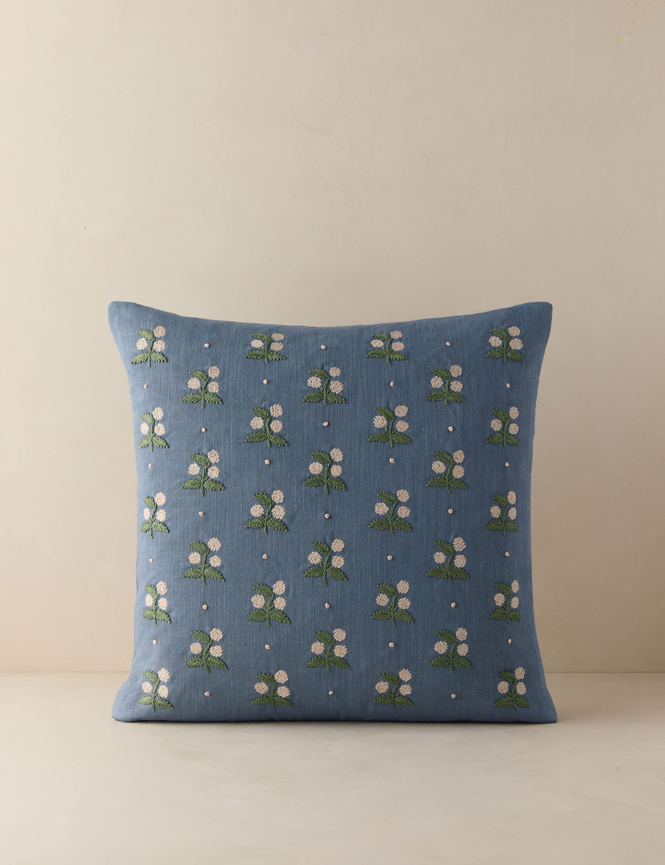 Mira Embroidered Pillow | Floral Design, Colorful Accent