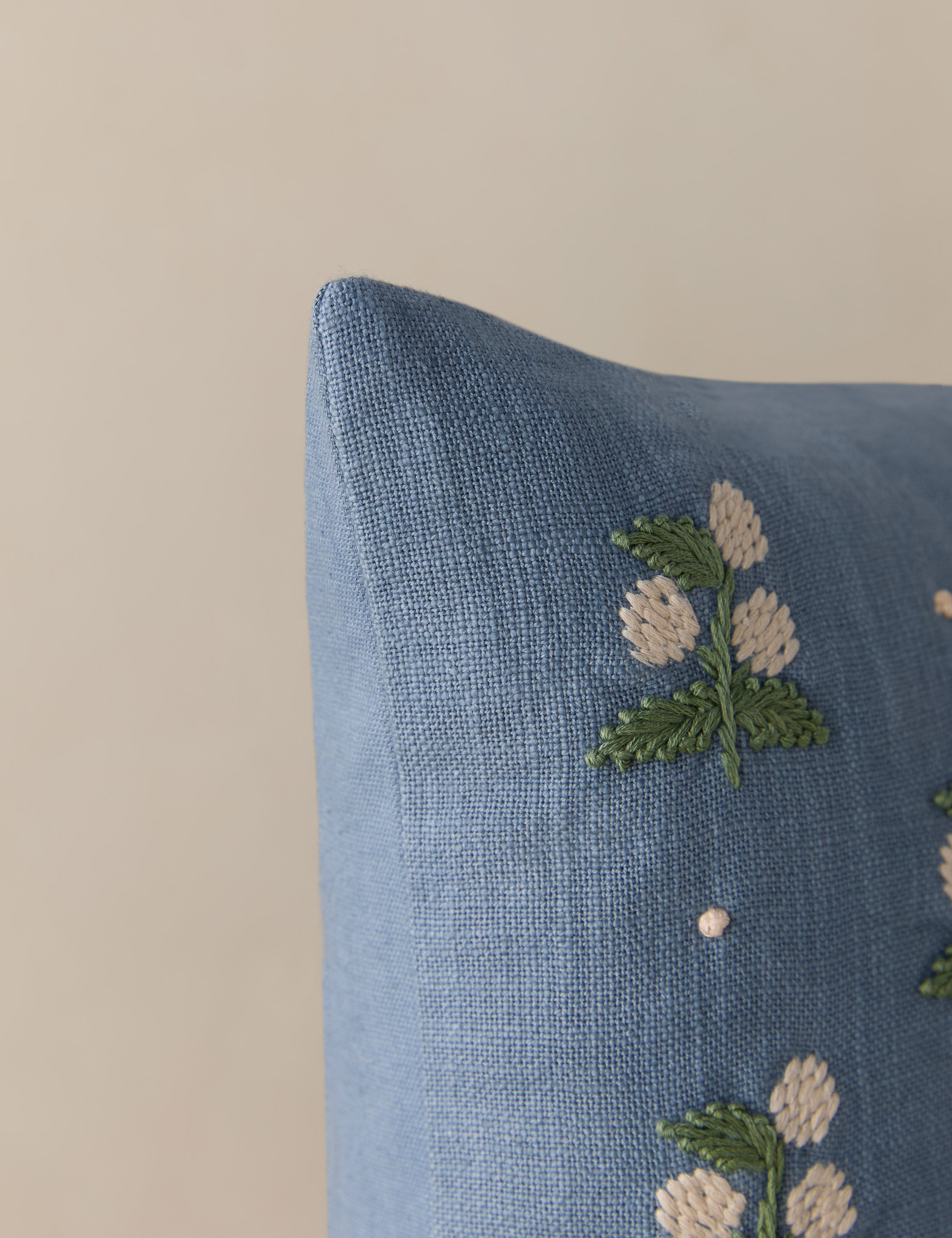 Mira Embroidered Pillow | Floral Design, Colorful Accent