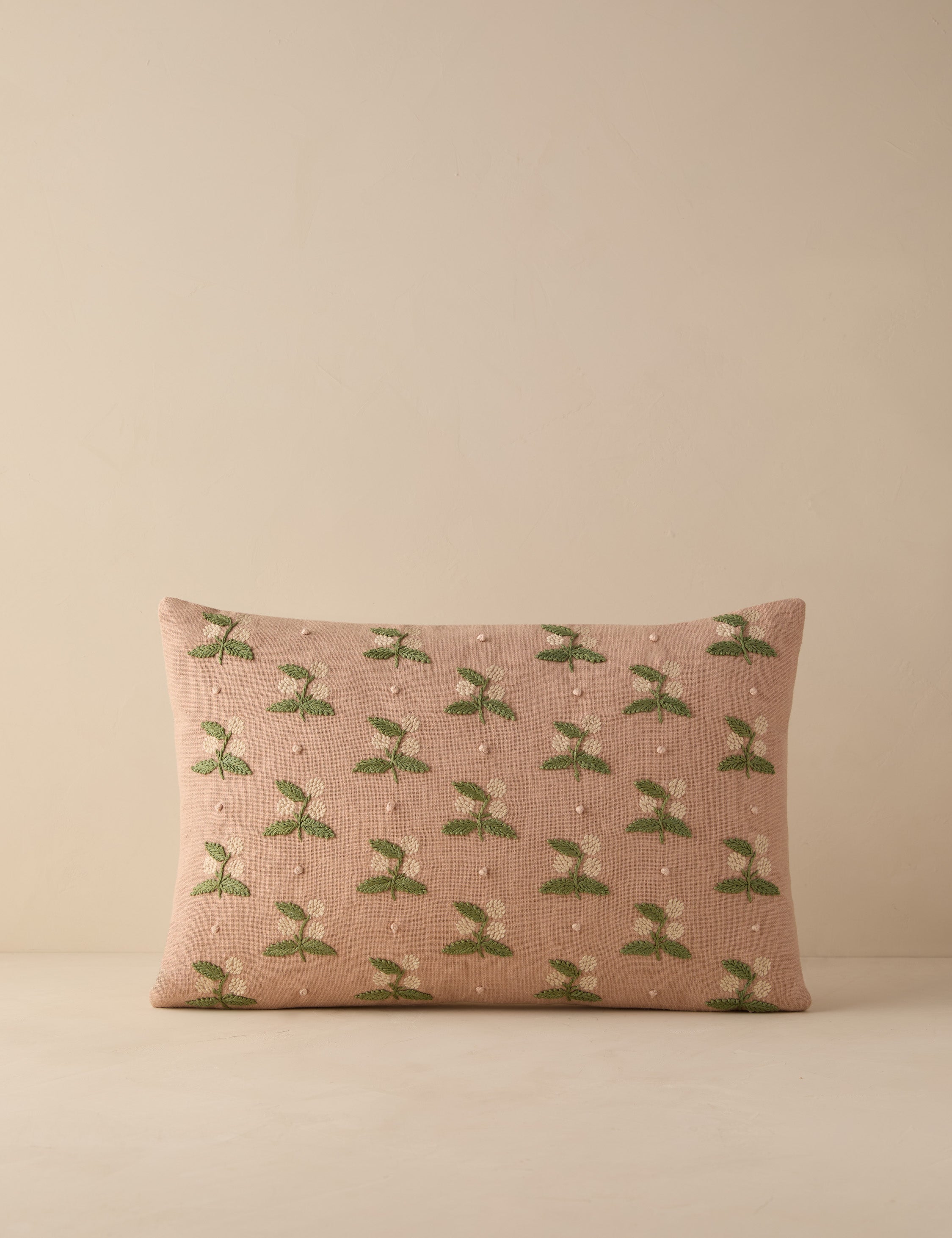 Mira Embroidered Pillow | Floral Design, Colorful Accent