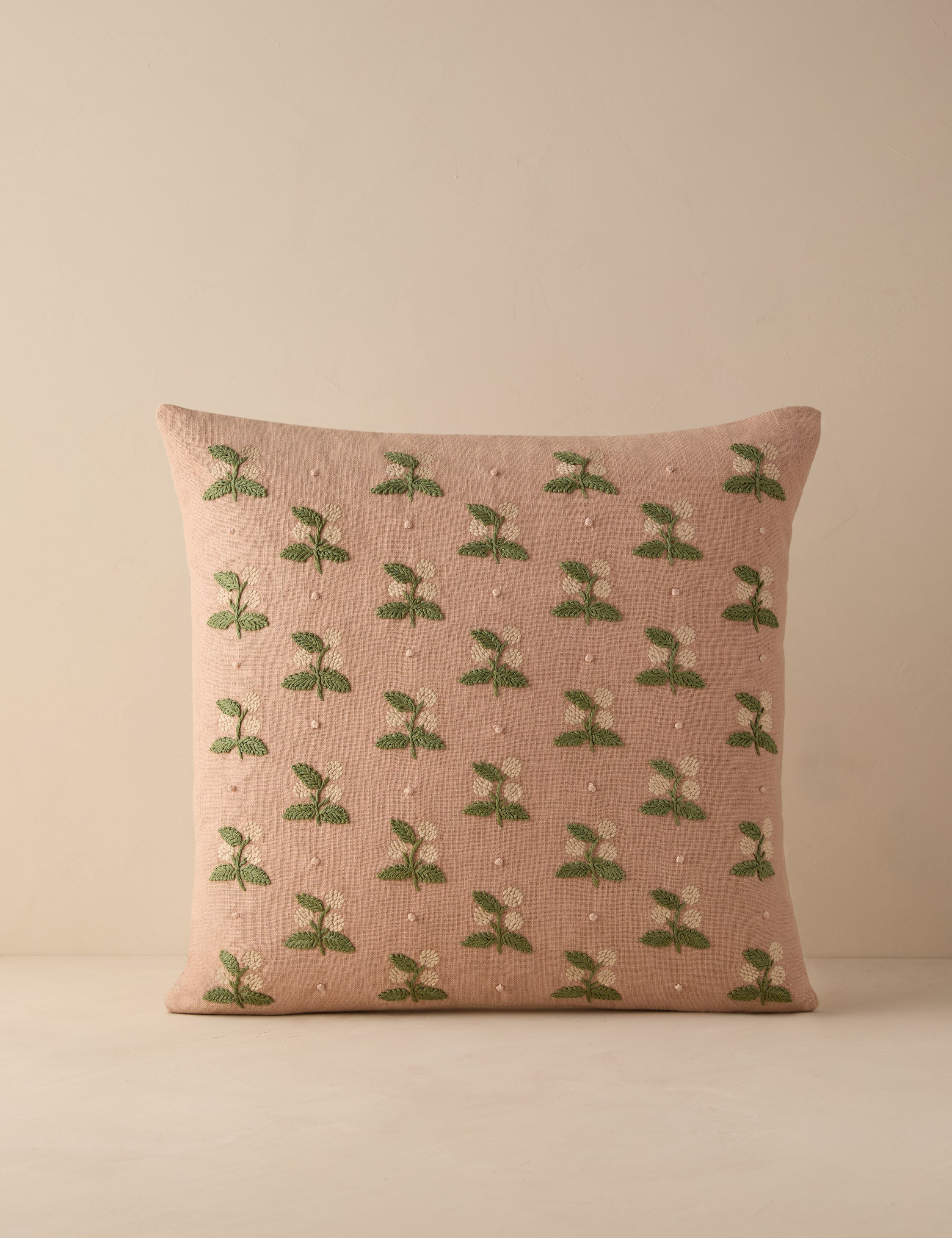Mira Embroidered Pillow | Floral Design, Colorful Accent