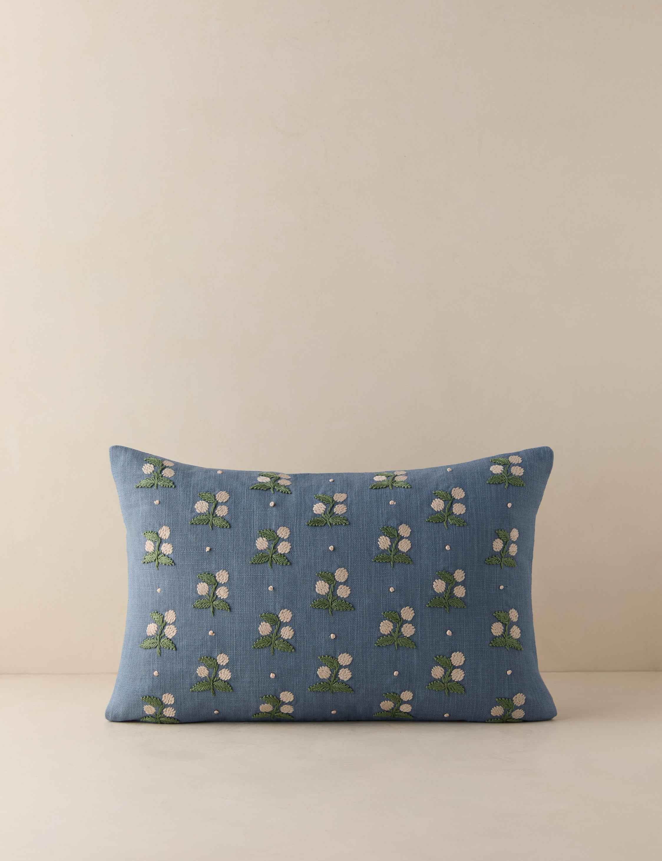 Mira Embroidered Pillow | Floral Design, Colorful Accent