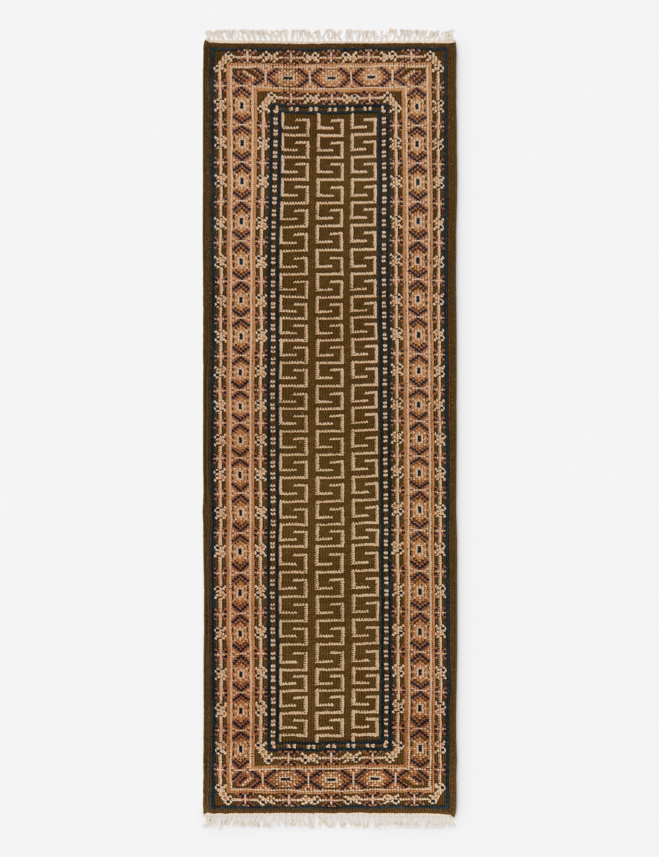 Mira Hand-Knotted Wool Rug | Traditional Pattern, Fringe Detail