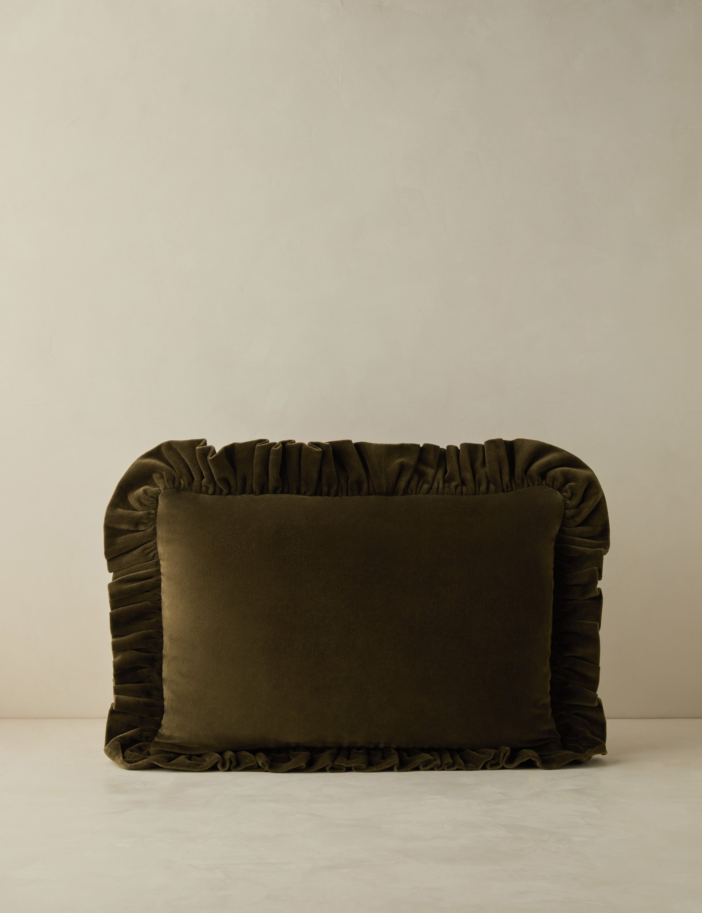 Mira Velvet Pillow | Ruffled Flange, Luxe Texture