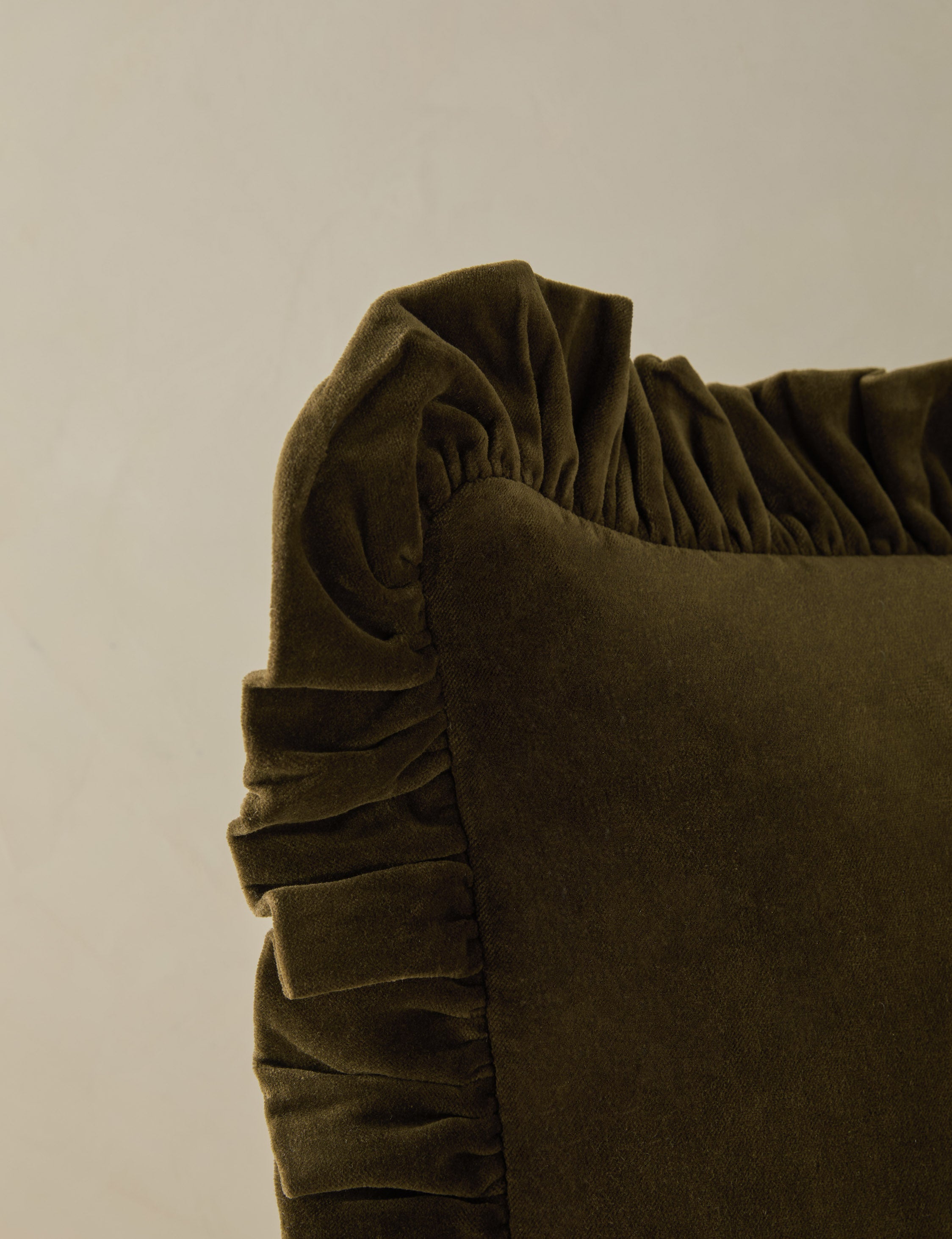 Mira Velvet Pillow | Ruffled Flange, Luxe Texture