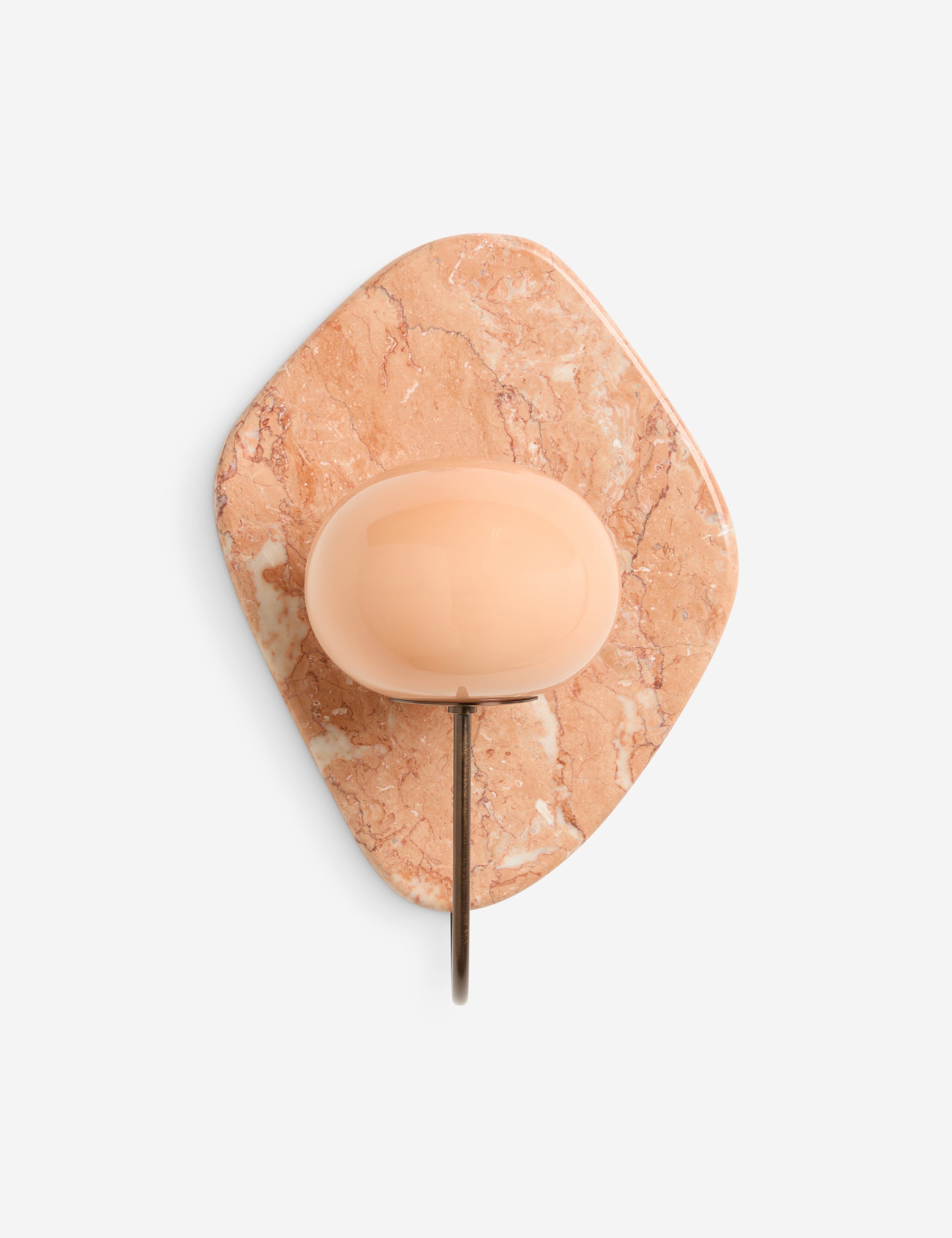 Mira Marble Sconce | Curved Arm, Glass Globe