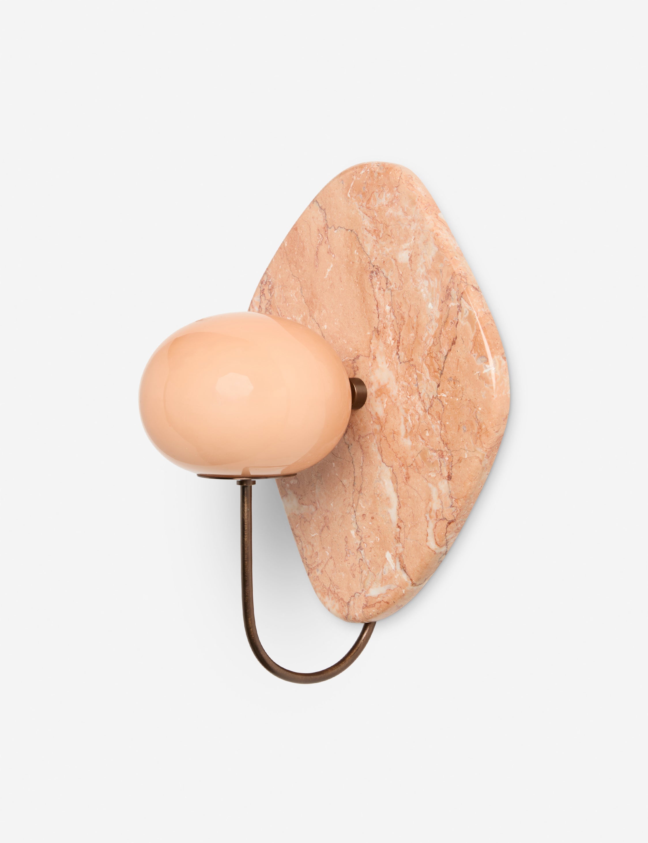 Mira Marble Sconce | Curved Arm, Glass Globe
