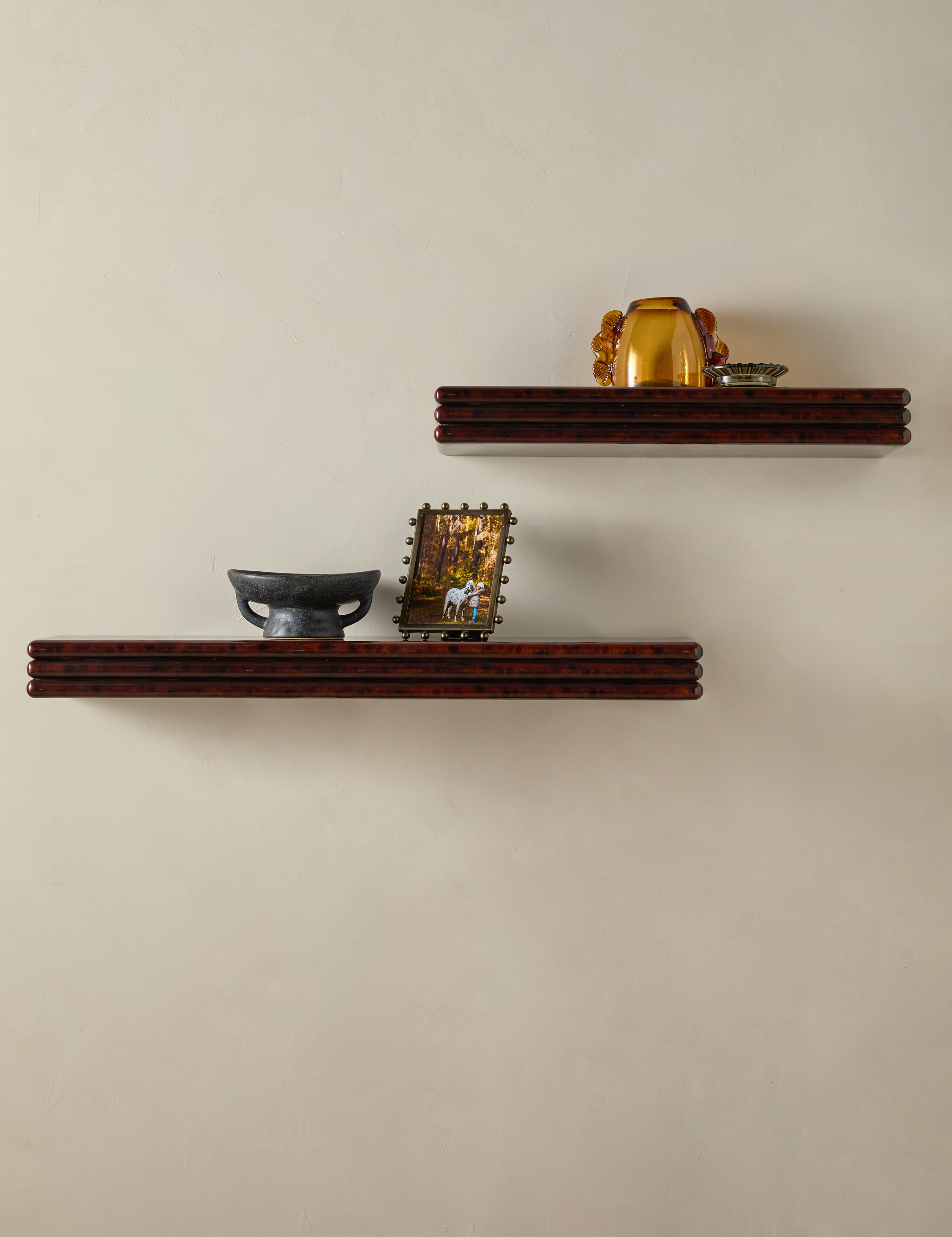 Milo Wall Shelf | Sculpted Edge, Richly Finished Surface