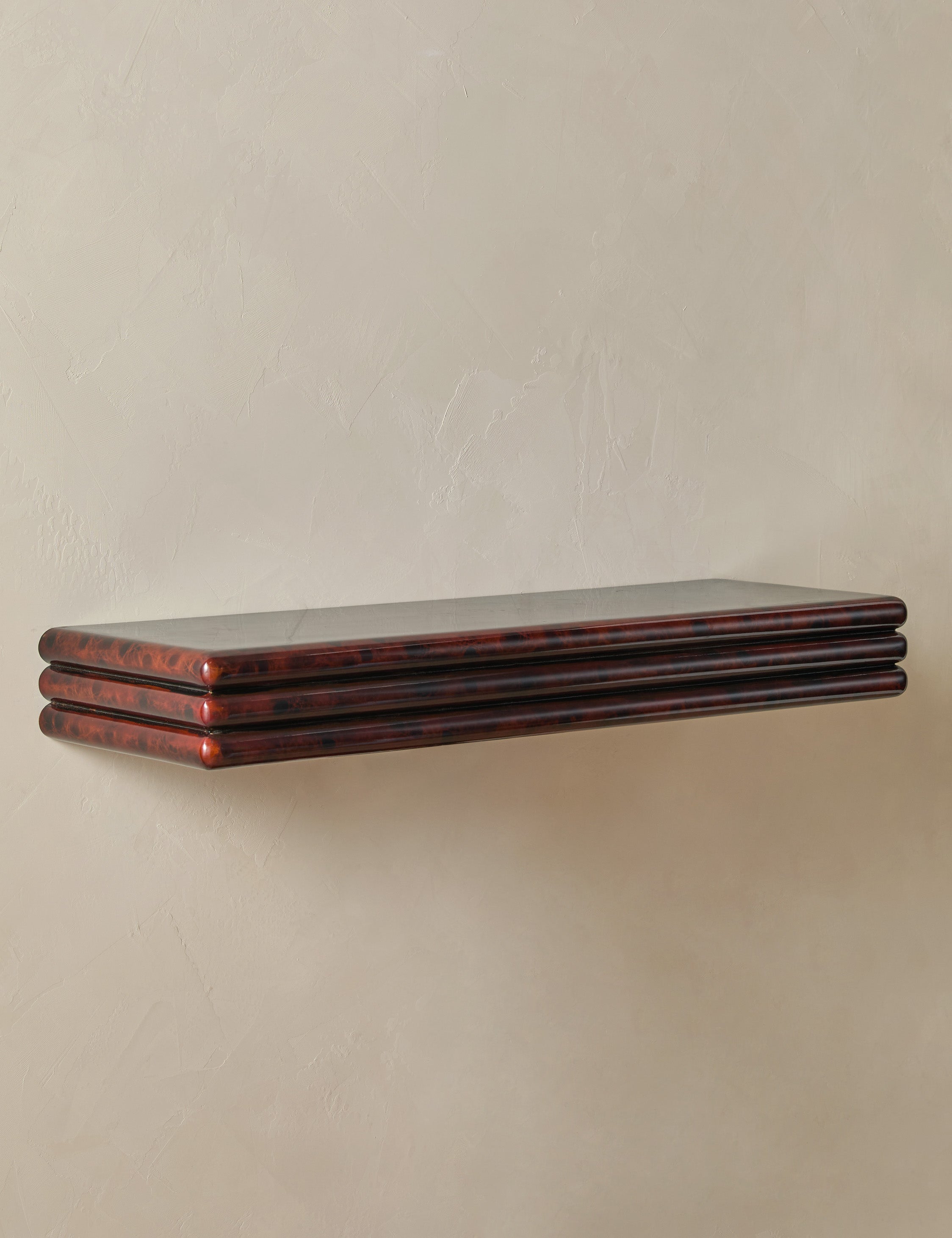Milo Wall Shelf | Sculpted Edge, Richly Finished Surface