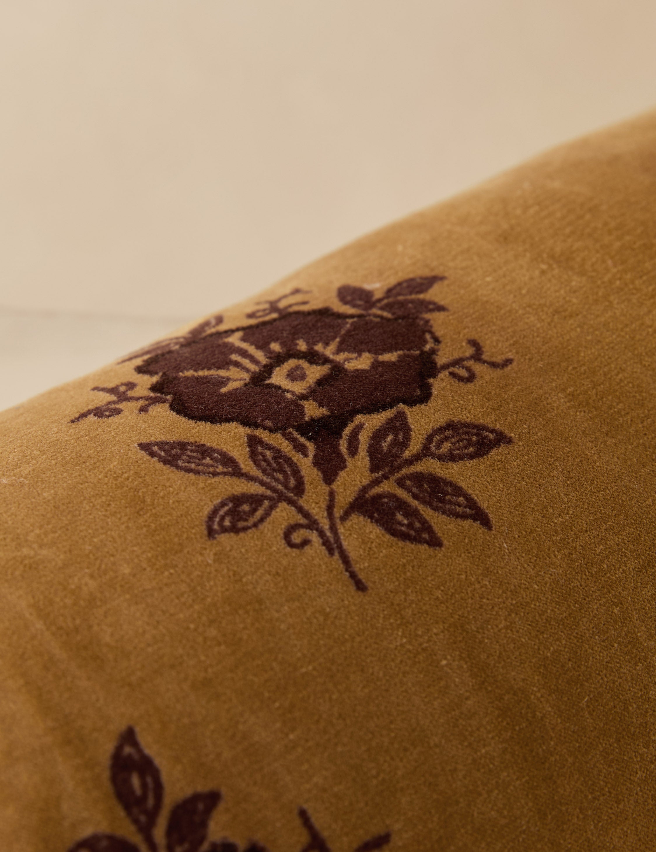 Mira Velvet Pillow | Vintage Floral Design, Rich Texture