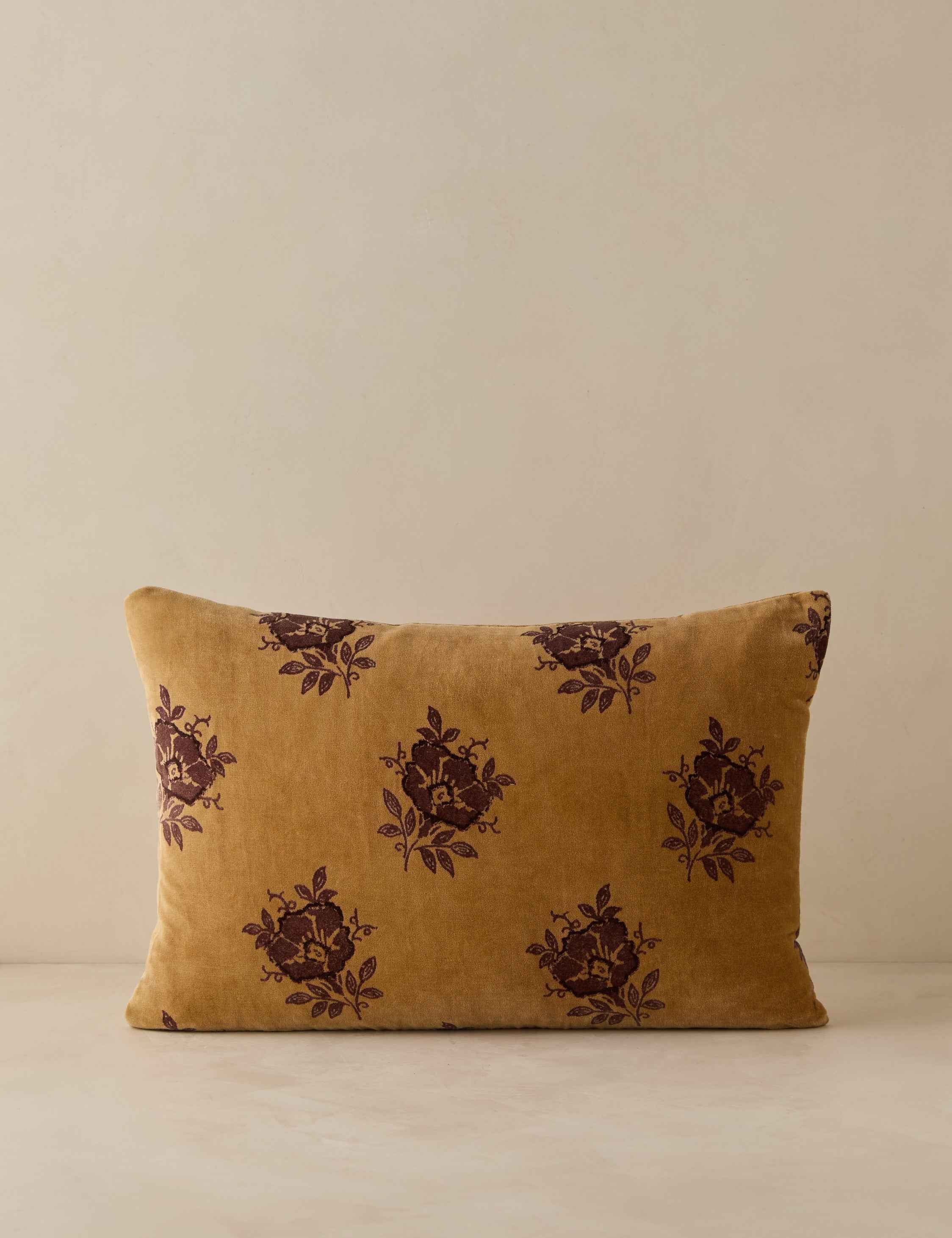 Mira Velvet Pillow | Vintage Floral Design, Rich Texture