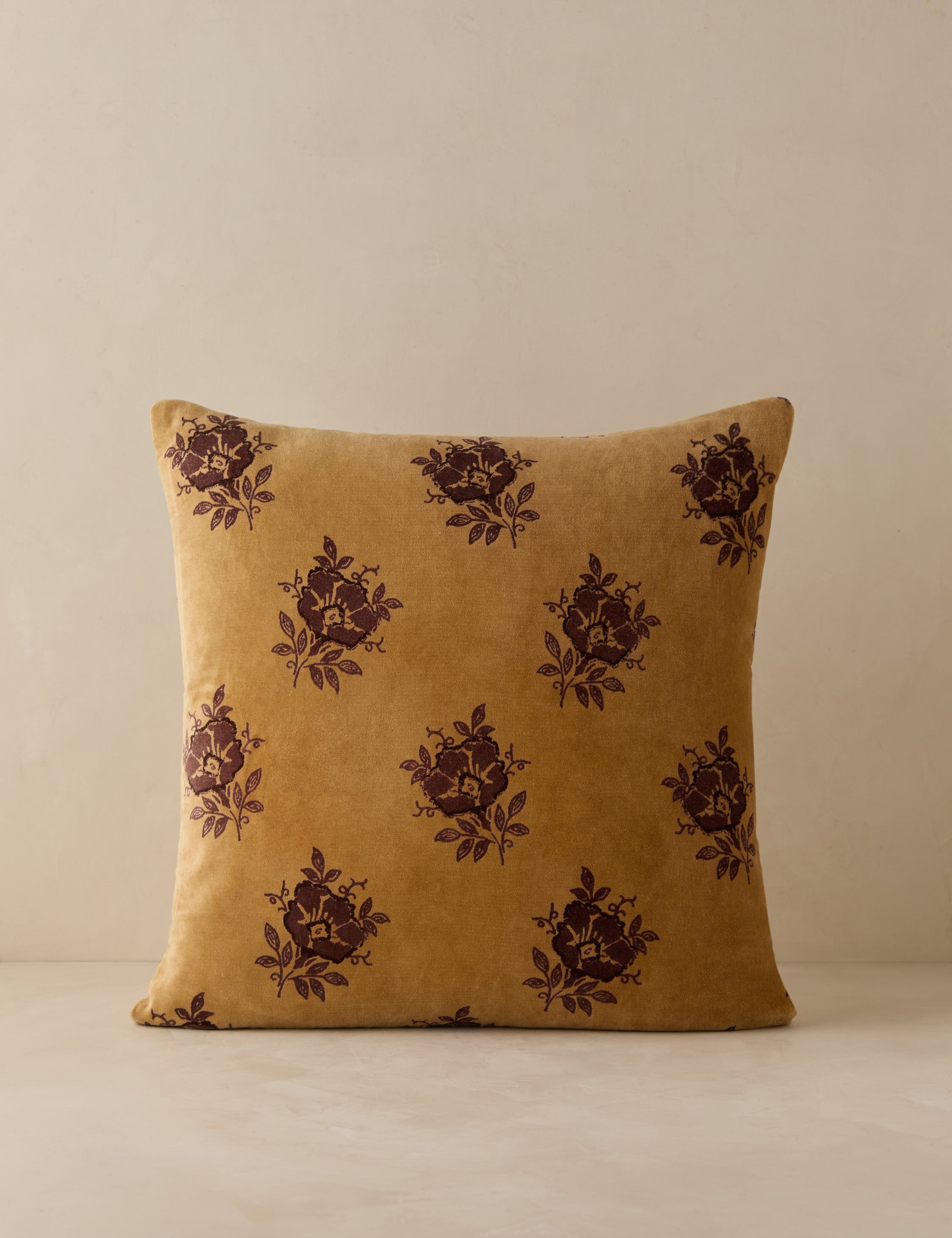 Mira Velvet Pillow | Vintage Florals, Rich Texture