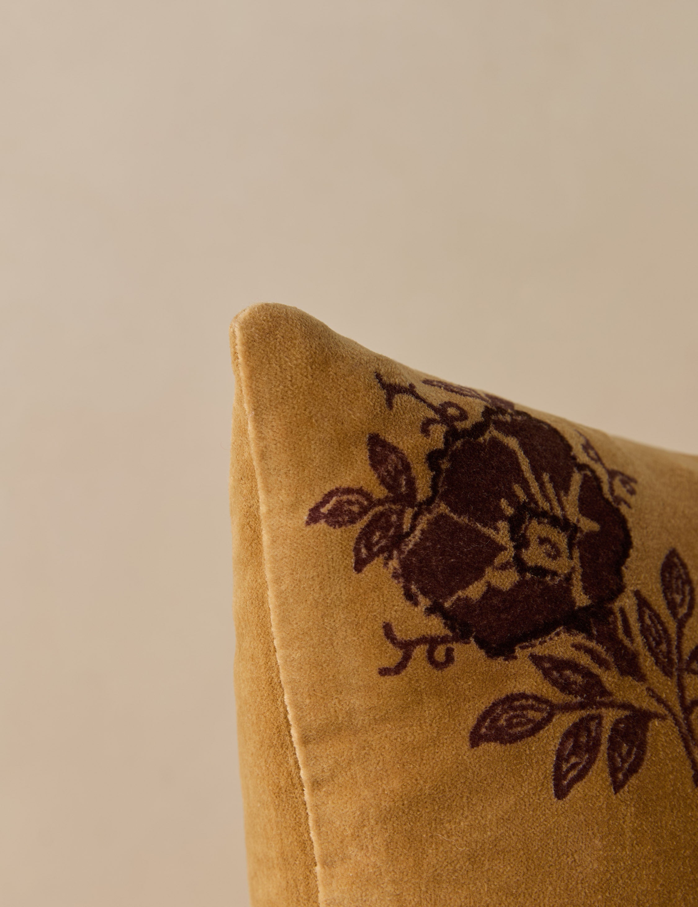 Mira Velvet Pillow | Vintage Florals, Rich Texture