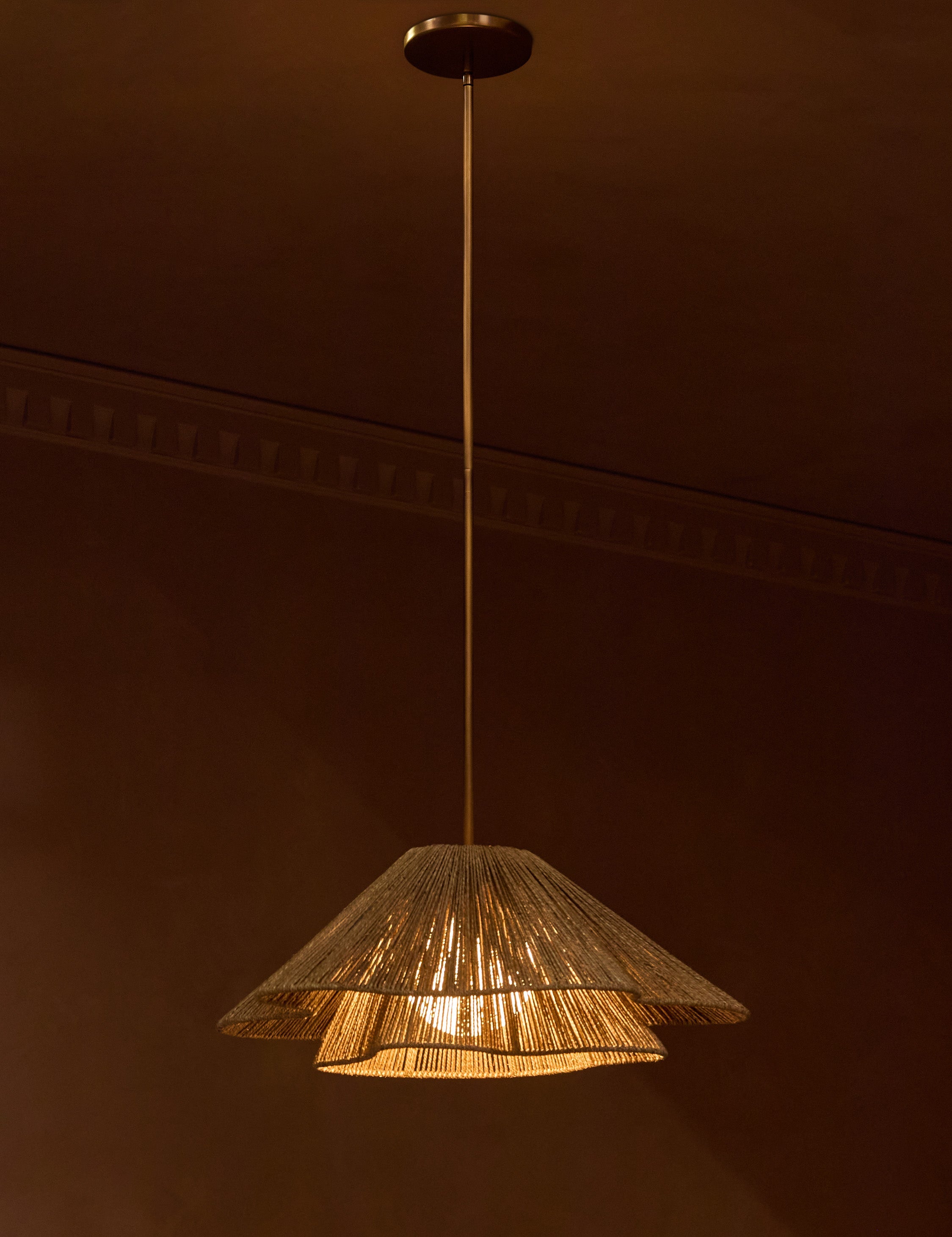 Mosaic Pendant Light | Woven Jute, Sculptural Design