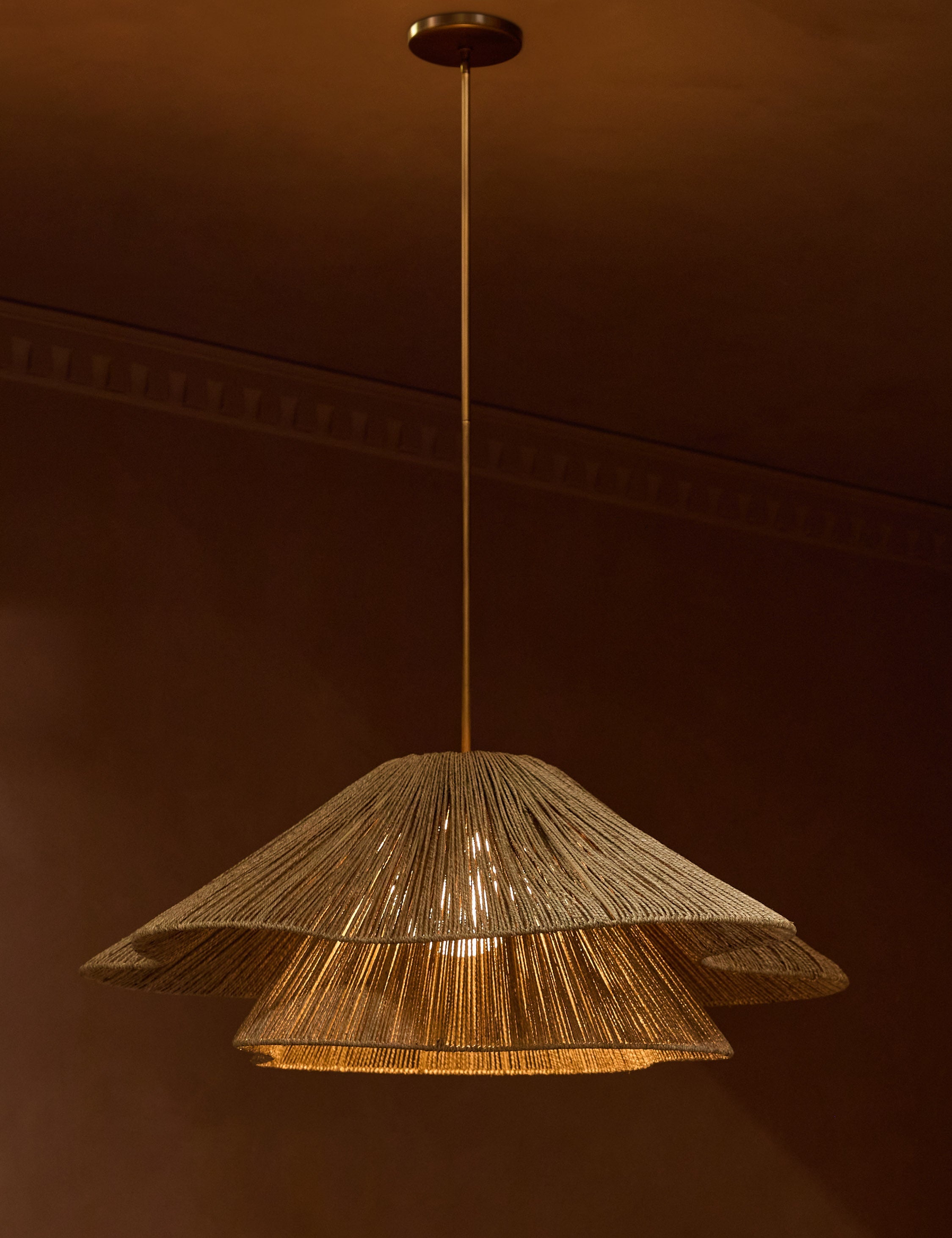 Mosaic Pendant Light | Woven Jute, Sculptural Design