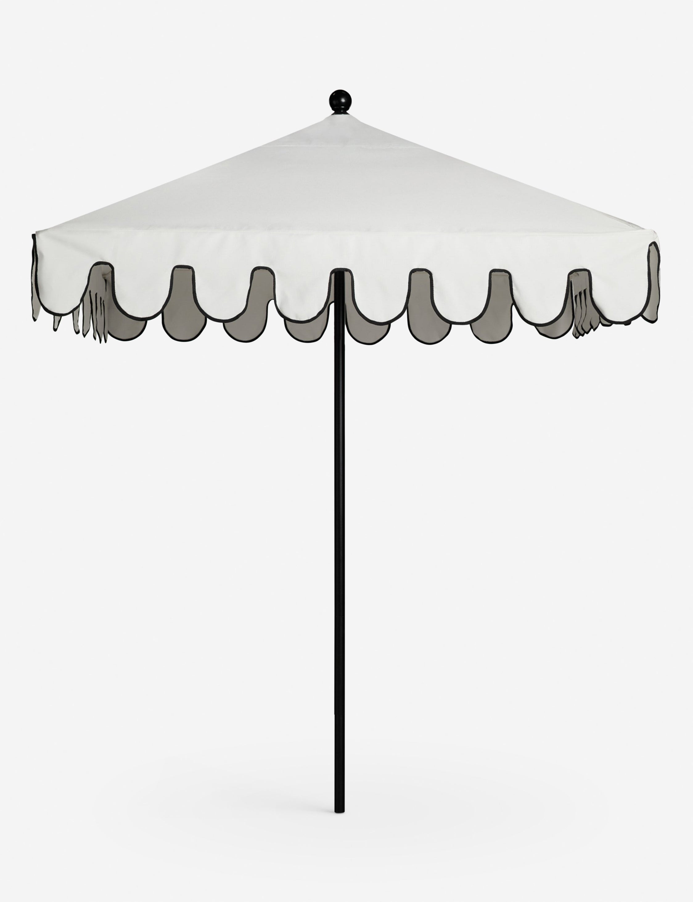 Nero Outdoor Umbrella | Scalloped Edge, Crisp Canopy Design