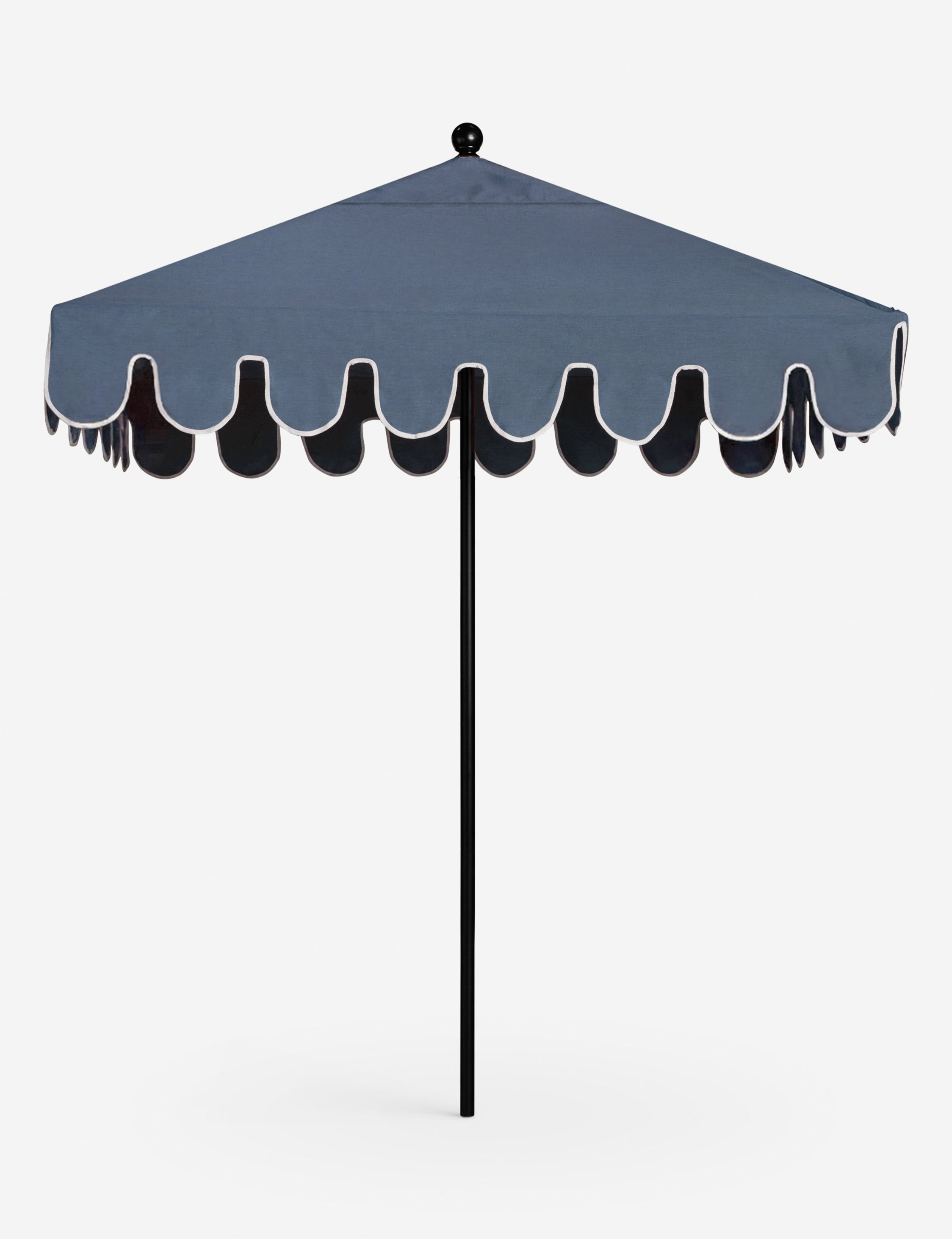 Nero Outdoor Umbrella | Scalloped Edge, Crisp Canopy Design