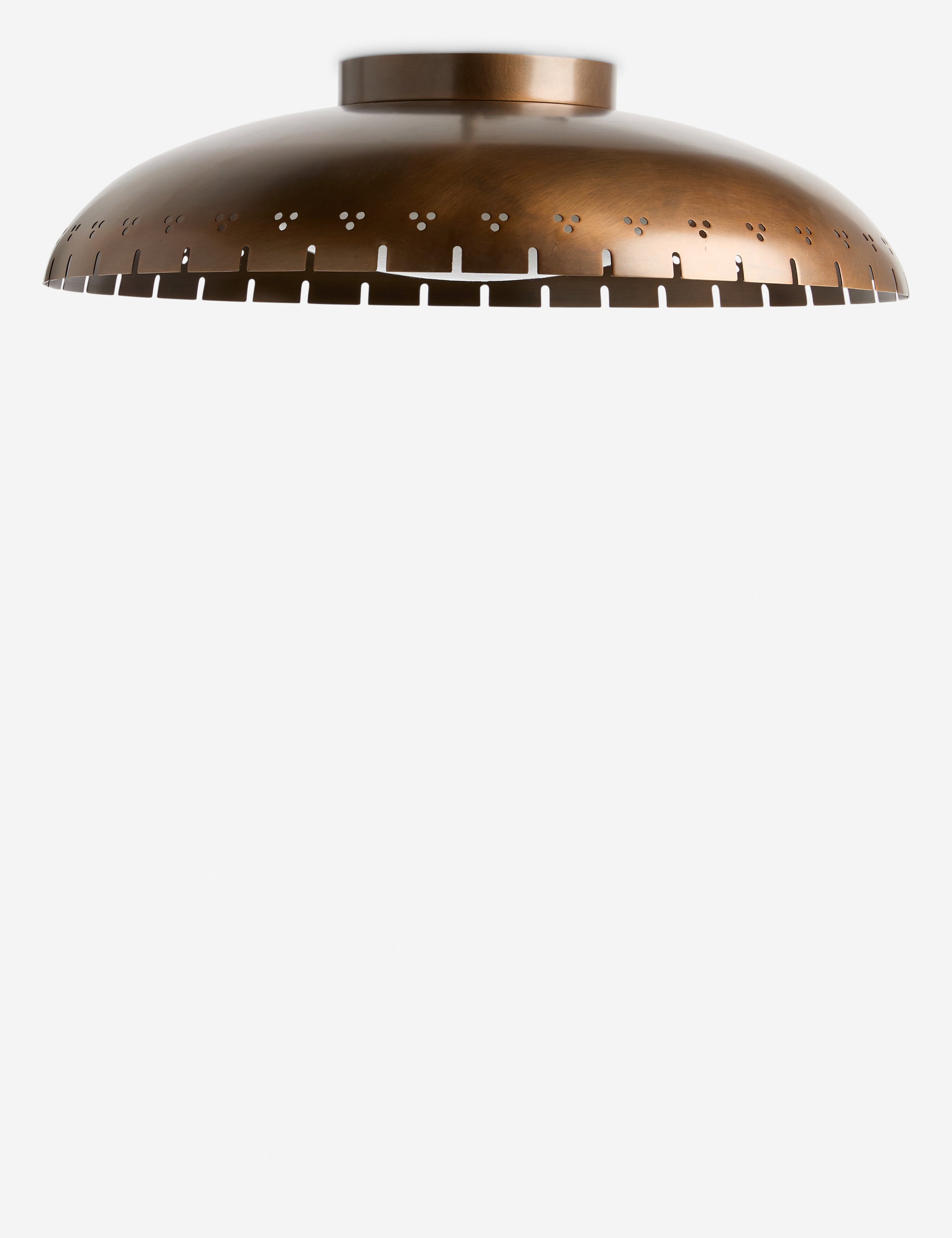 Bristol Flush Mount Light | Burnished Brass Finish, Vintage Style