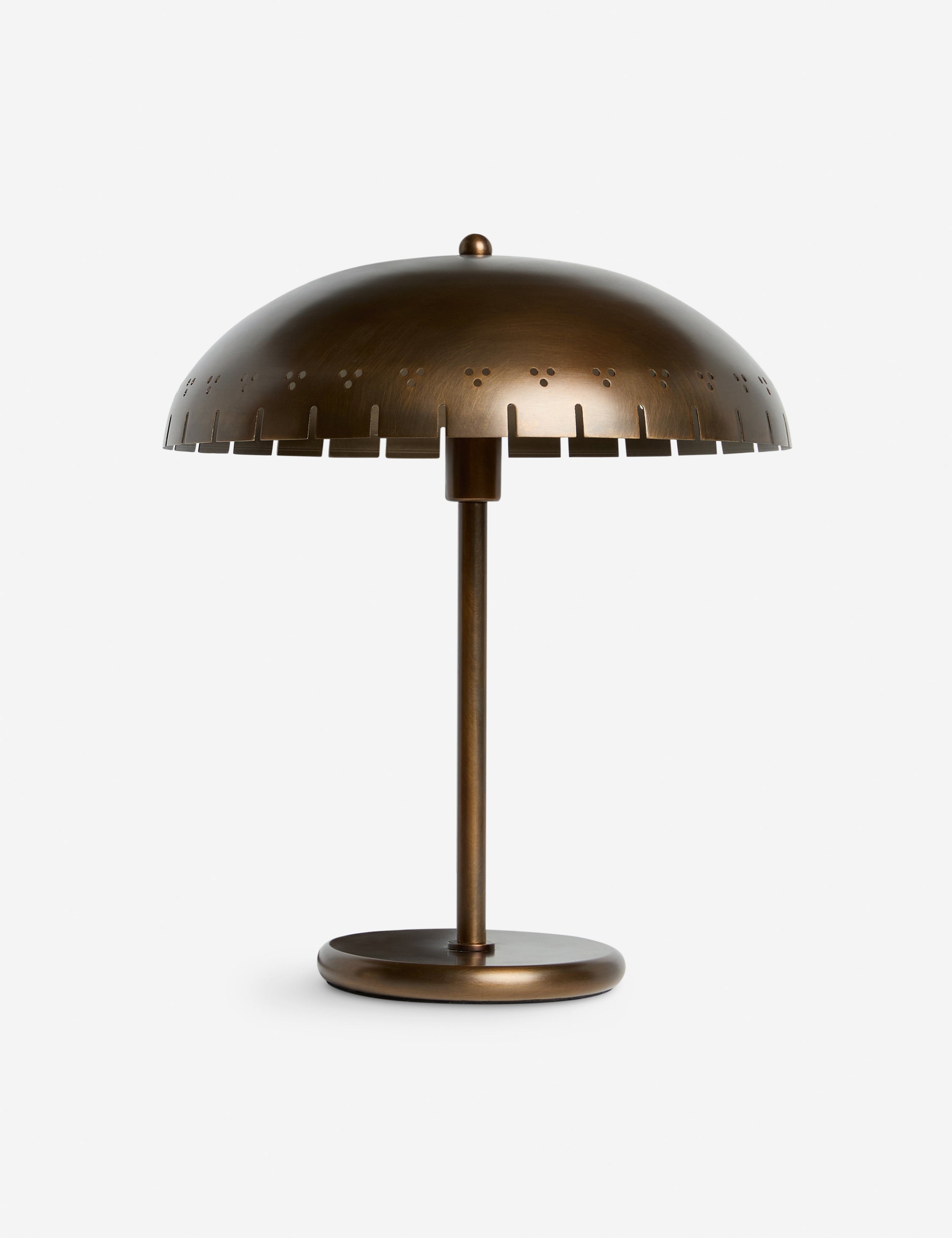 Oriana Table Lamp | Burnished Brass Finish, Notched Shade
