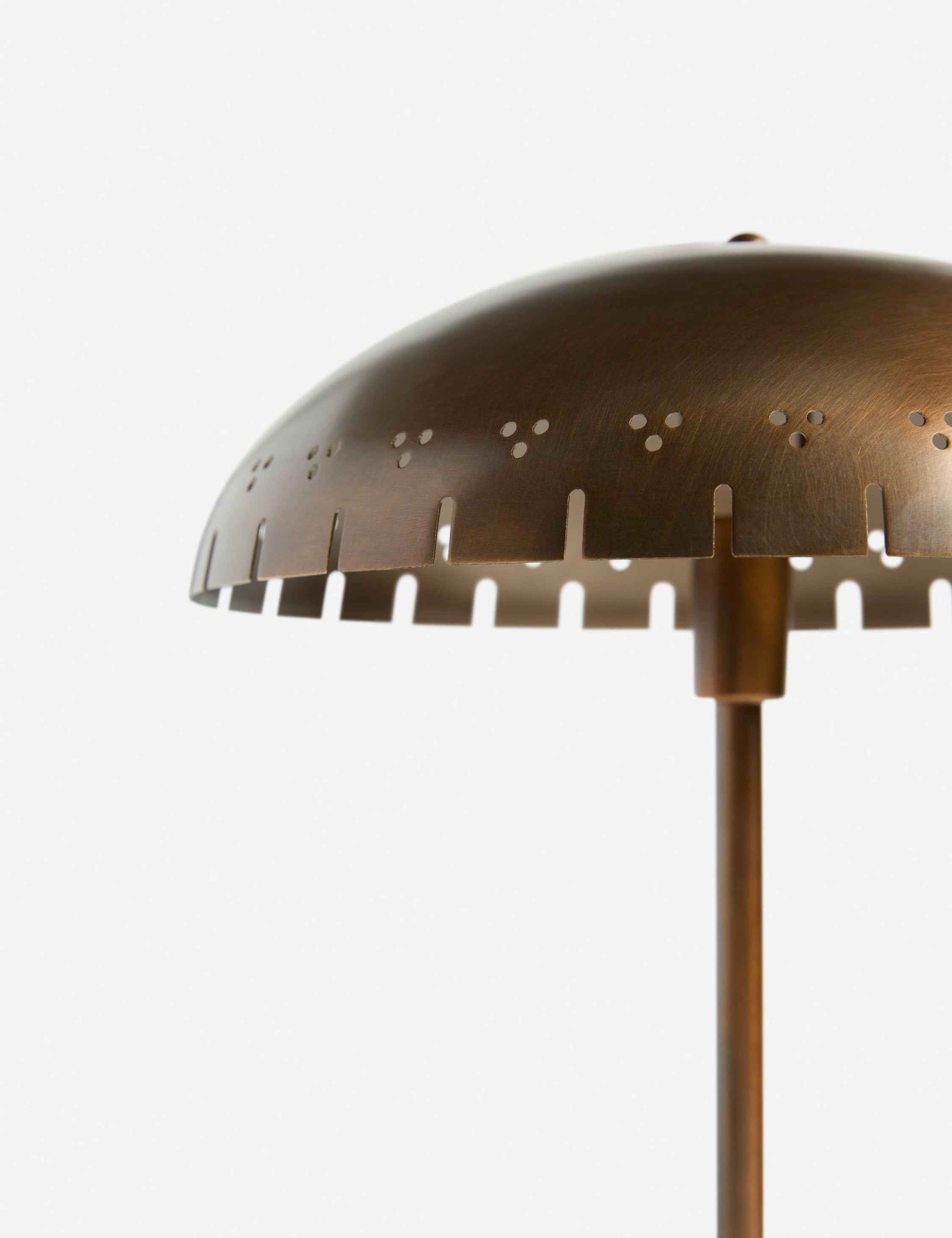 Oriana Table Lamp | Burnished Brass Finish, Notched Shade