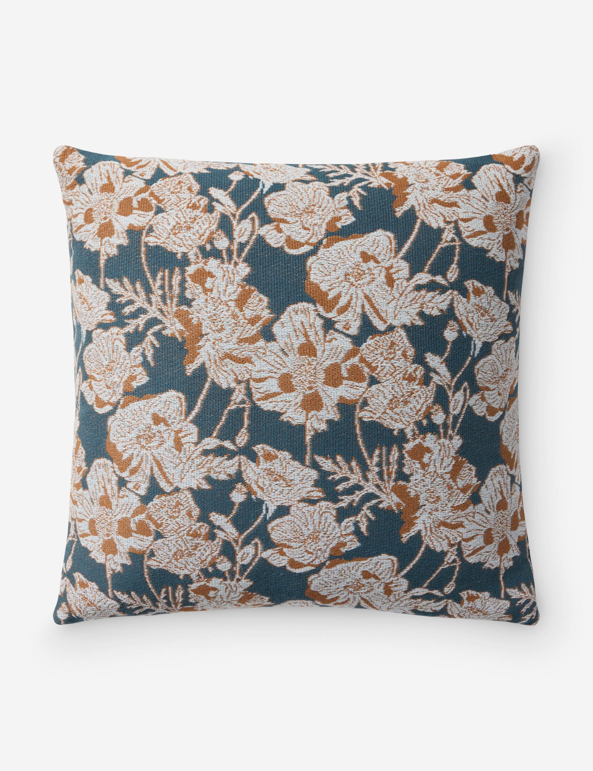 Mira Pillow | Woven Jacquard, Hand-Drawn Florals